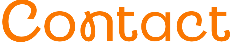 Close-up of a sign with the word 'Contact' in orange letters on a black background.