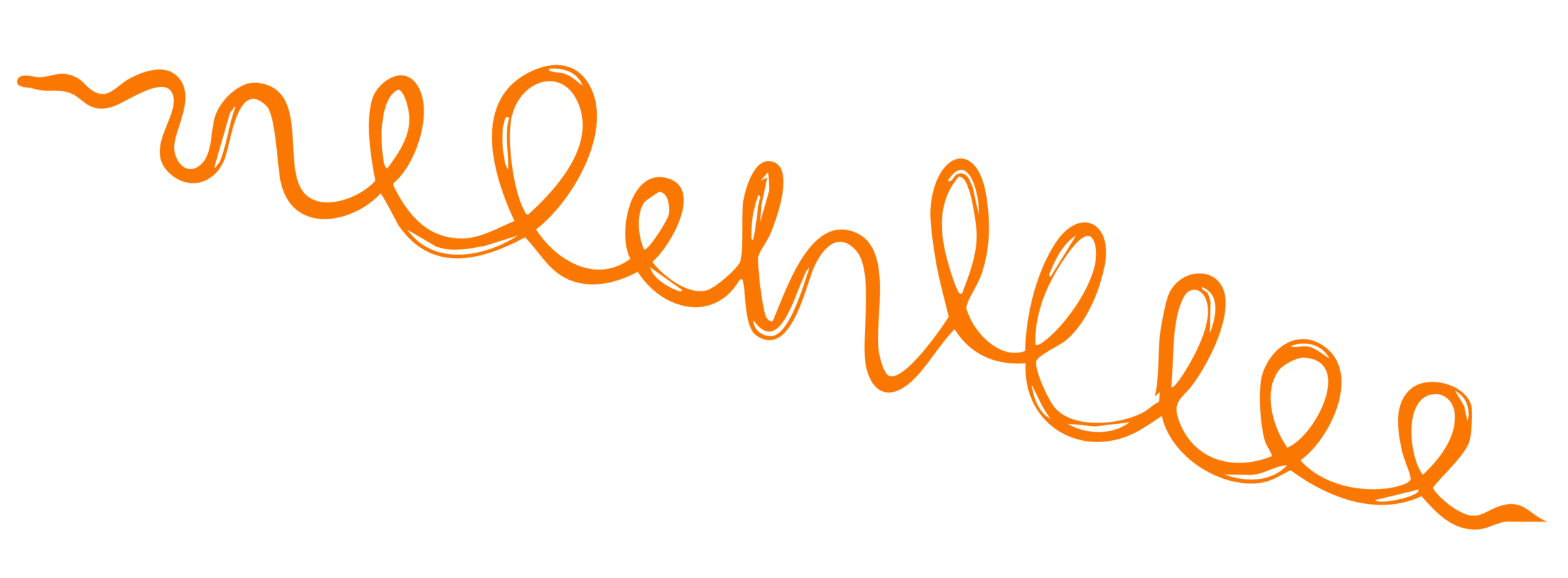 Orange cursive text that says 'hello' on a black background.