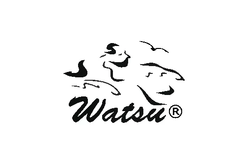 Logo with stylized faces and the word "Watsu" beneath