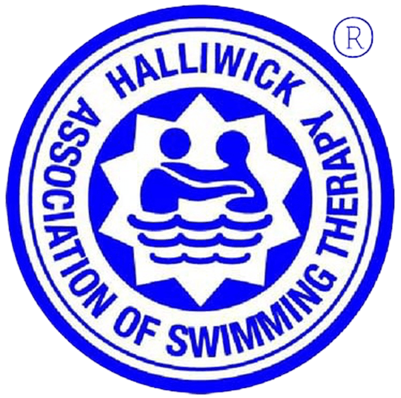 Logo of the Association of Swimming Teachers, featuring a swimmer icon and text in a circular design.