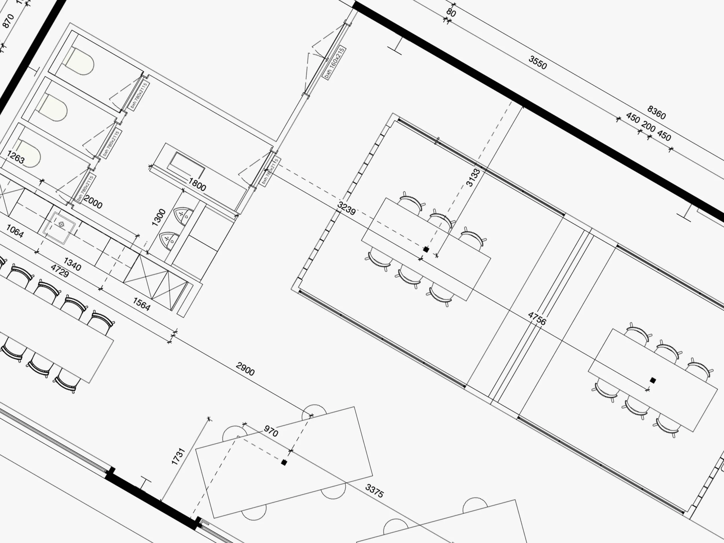 Functionele indeling en interieuranalyse door Studio Arto voor een nieuwe zaak in Diest of een kantoor in Leuven.