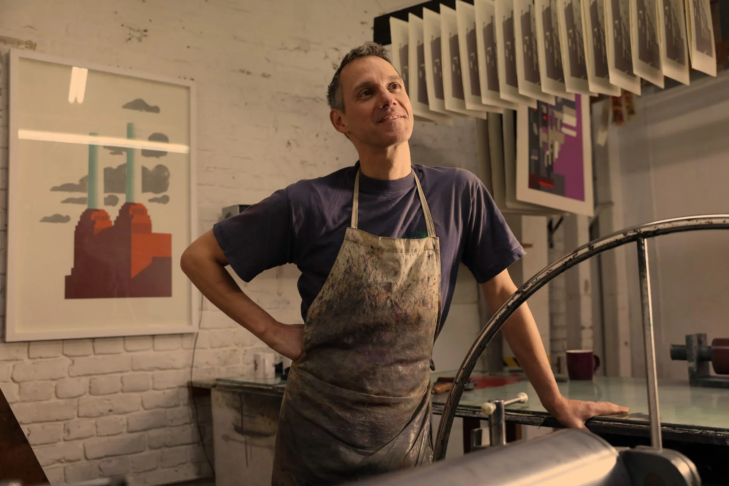 Paul Catherall lino printer by David Burton Photography