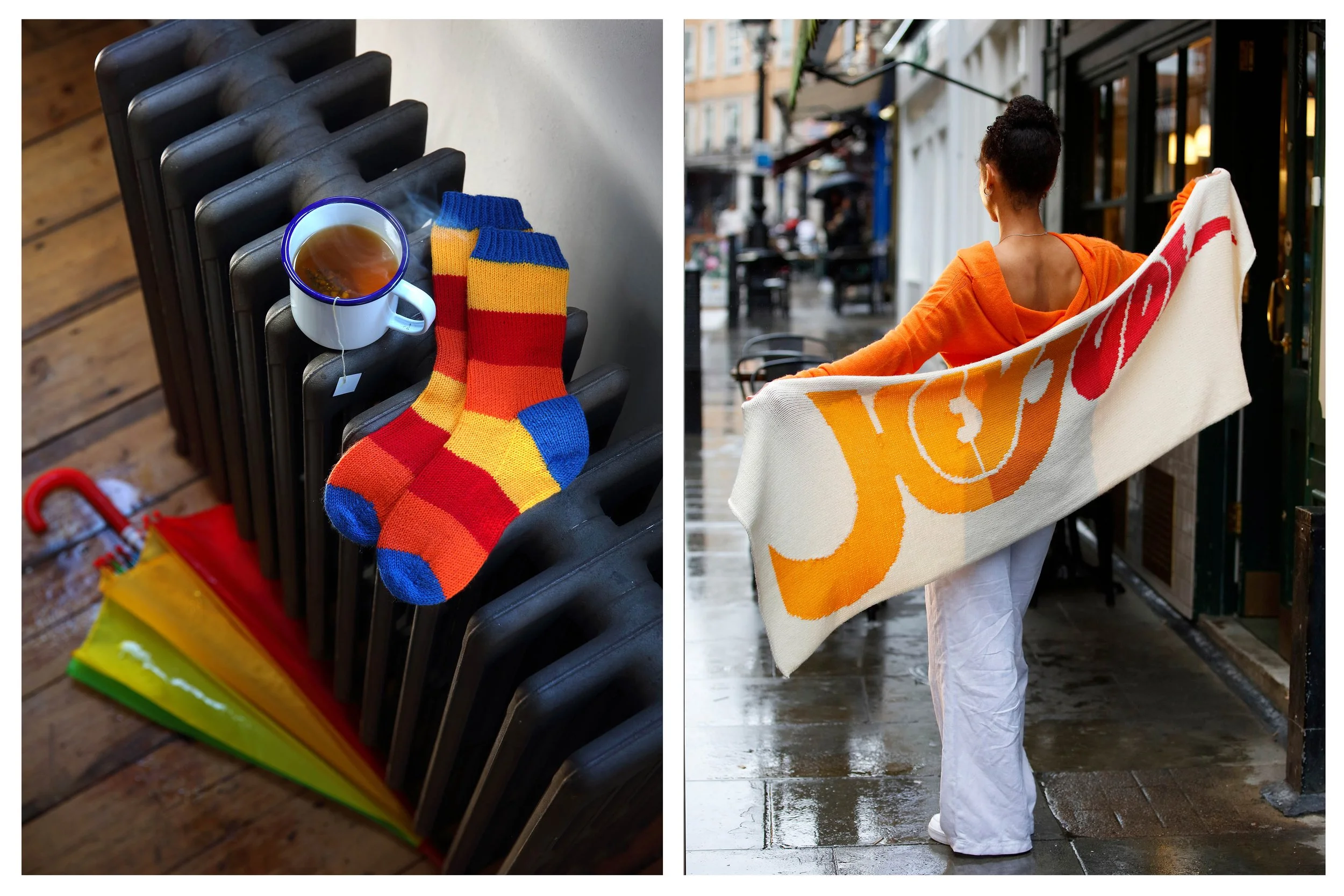 All you knit is LOVE Beatles socks & Hey Jude wrap scarf