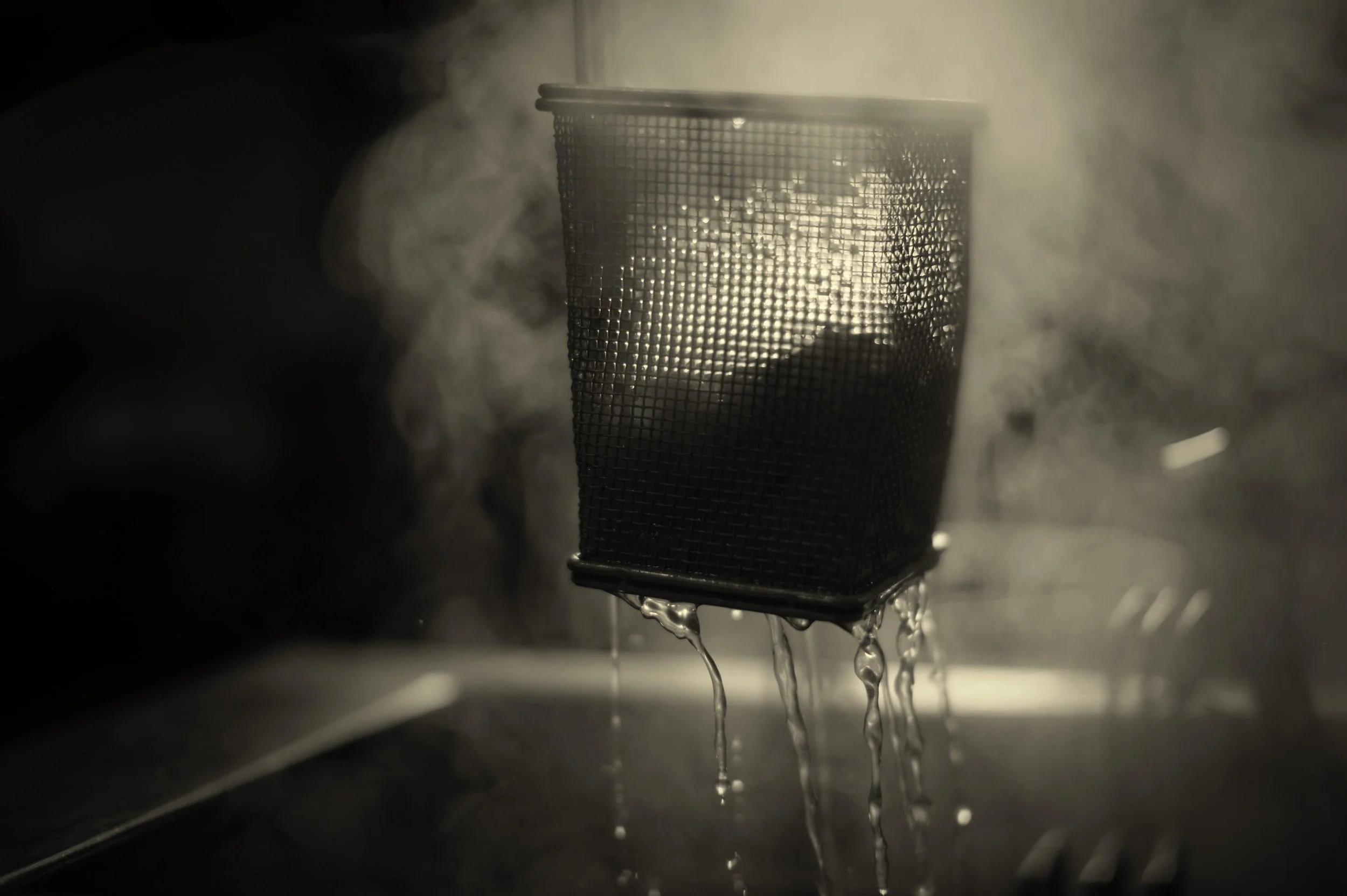 Pasta draining b&w by David Burton Photography