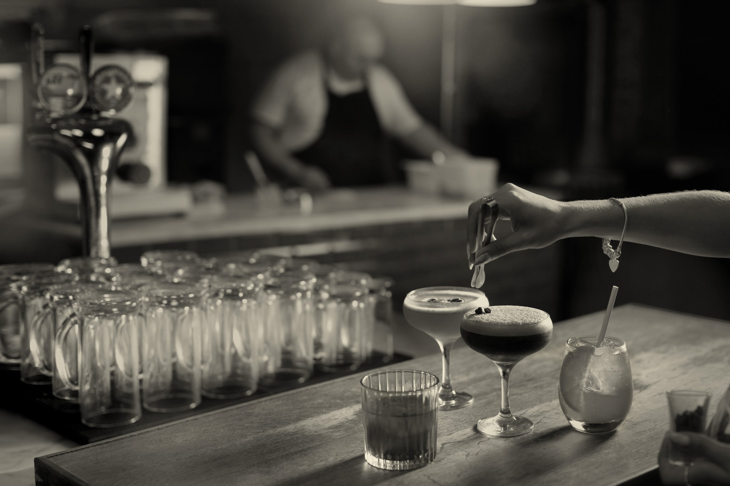 B&W cocktails at Vermicelli restaurant by David Burton Photography