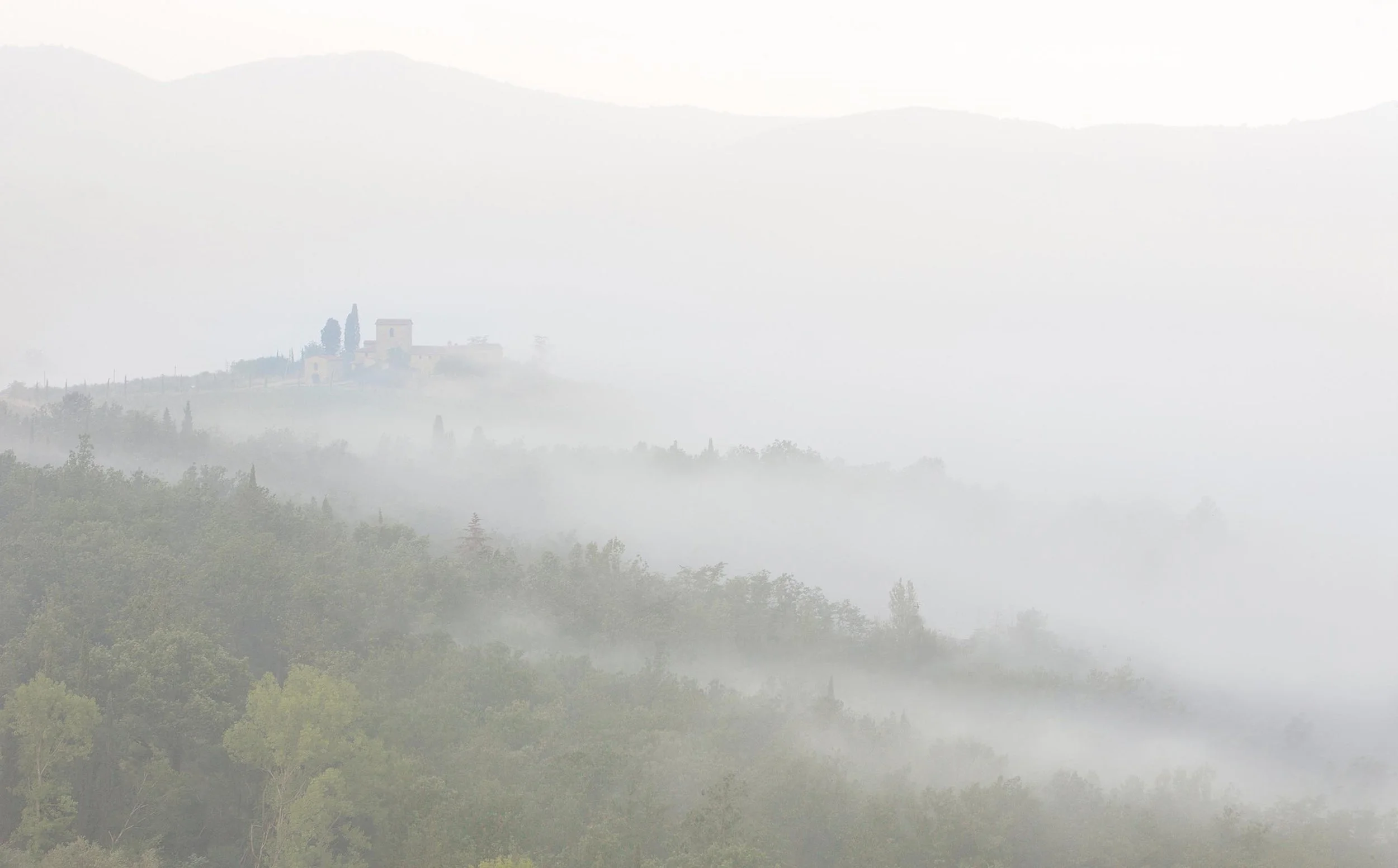 Misty hills in Tuscany by david Burton Photography