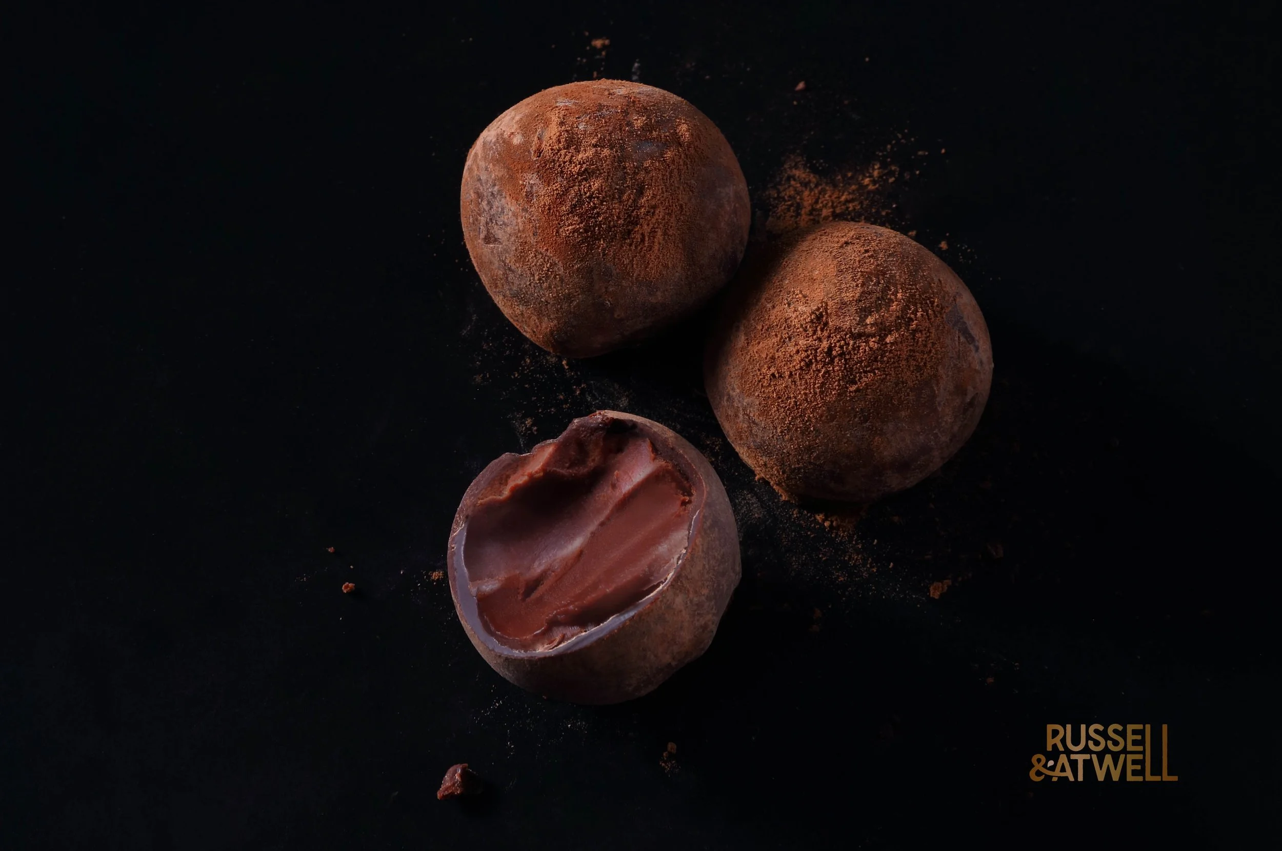Russell & Atwell delicious chocolate image that features on their packaging shot by David Burton Photography