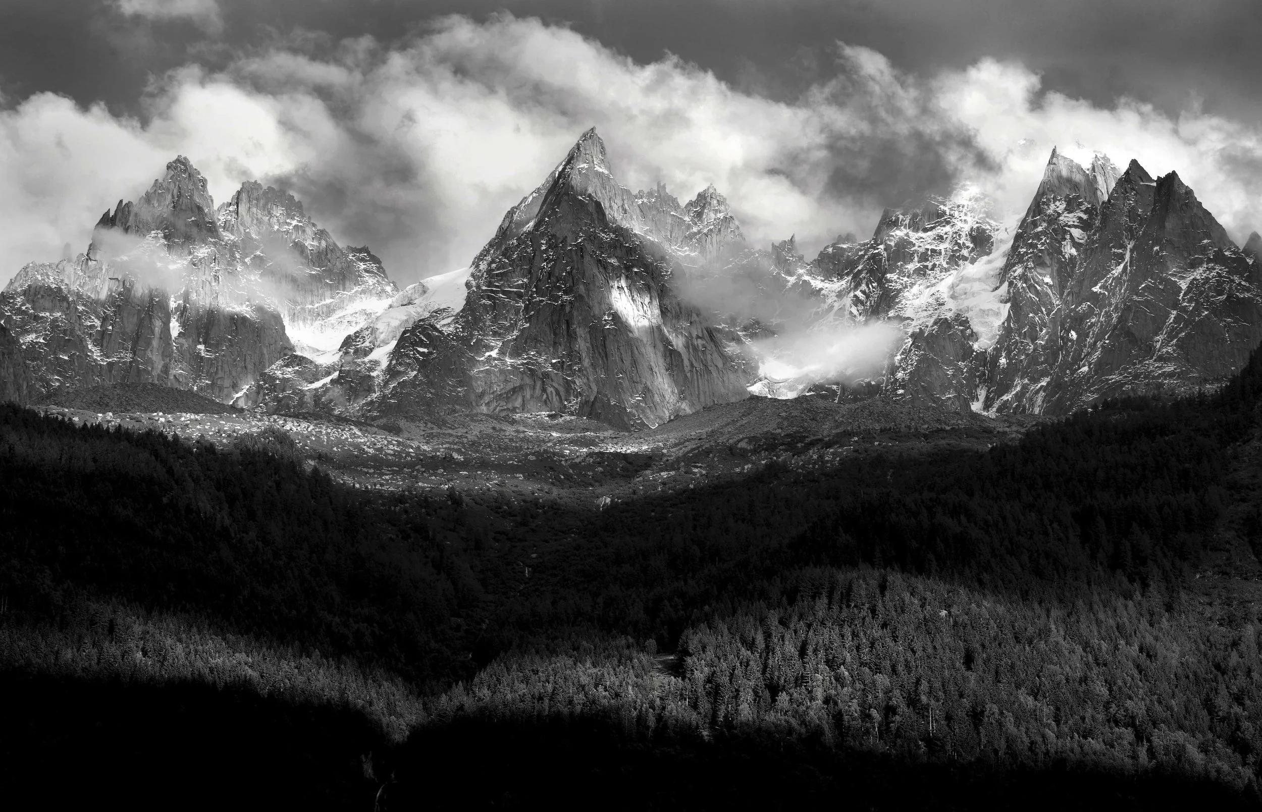 Chamonix peaks by David Burton Photography