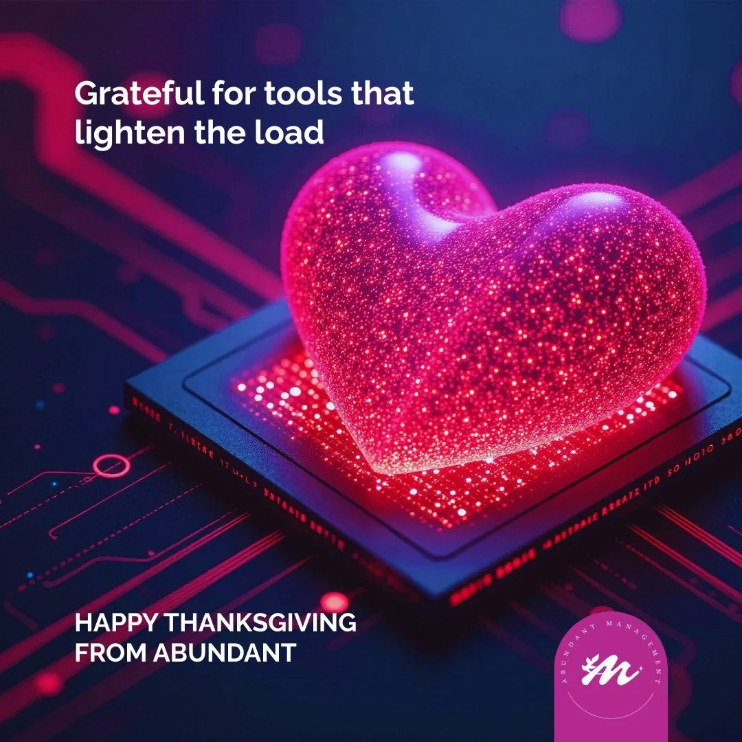 🌟 Grateful for the tools that help us work smarter, dream bigger, and keep our hearts where they matter most. 💕🦃

Happy Thanksgiving from Abundant! ✨🍂