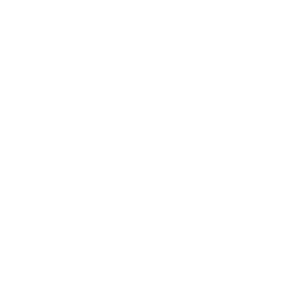 Outline of the Earth being held by two hands.