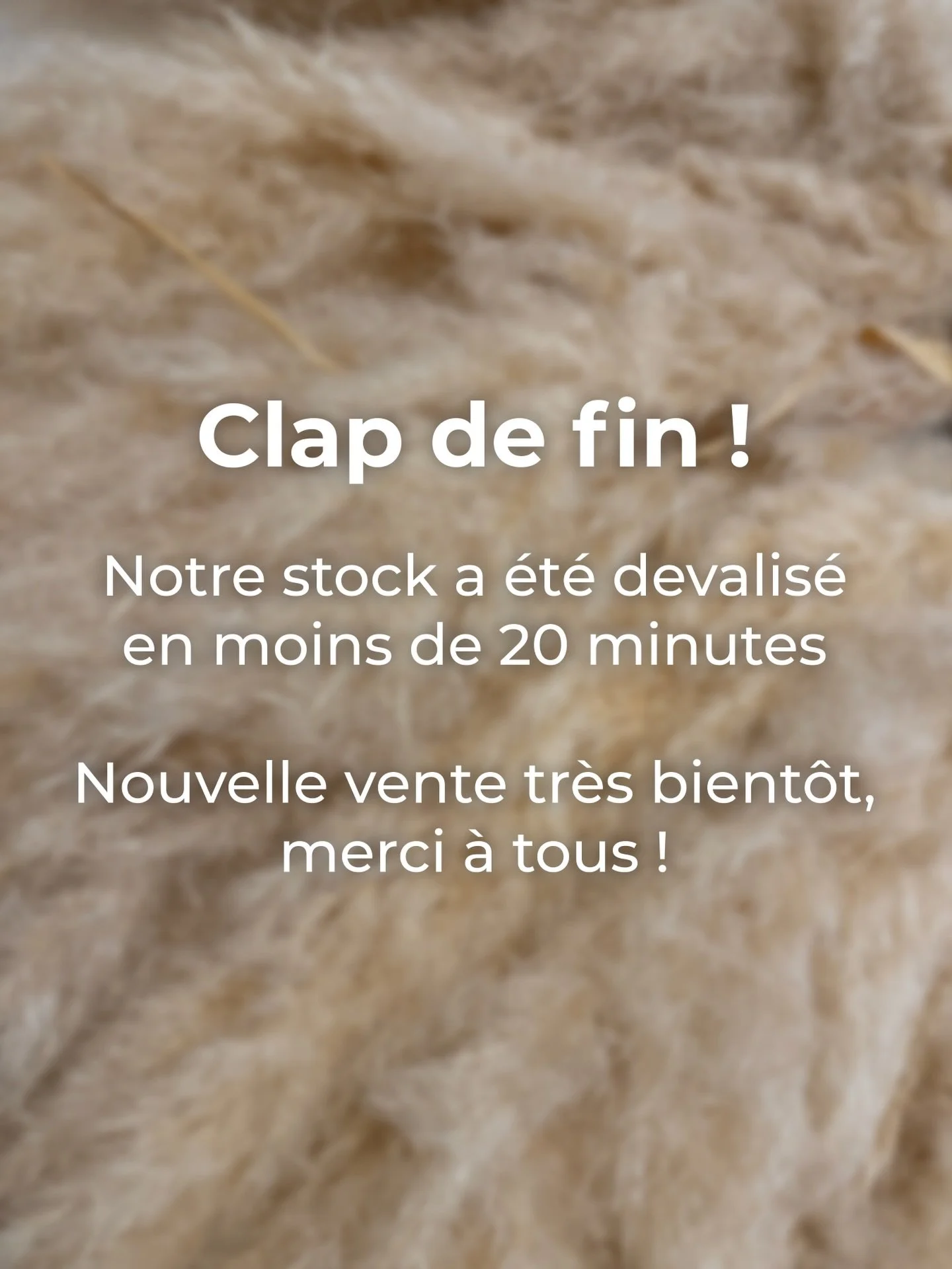 Waouh&hellip; je n&rsquo;ai m&ecirc;me pas les mots.
En 20 minutes, tout &eacute;tait boucl&eacute;. 😭✨
C&rsquo;&eacute;tait compl&egrave;tement incroyable et je vous remercie du fond du c&oelig;ur.

Je suis vraiment navr&eacute;e pour les d&eacute;