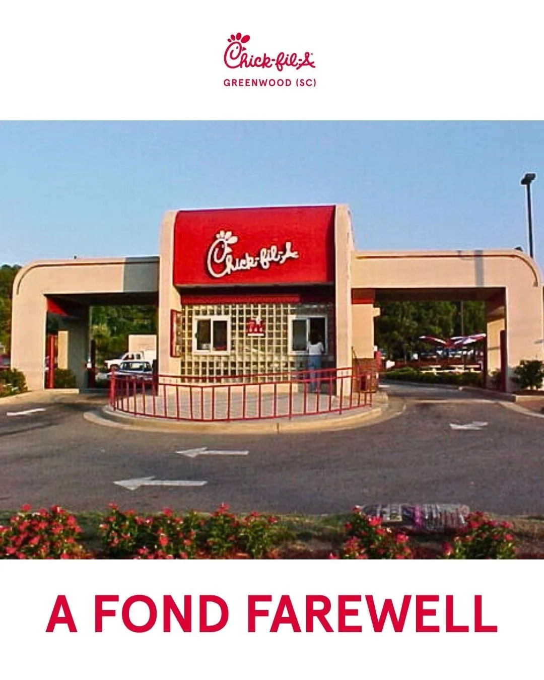 Thursday at 2 PM, we close the chapter on our drive-thru location &mdash; and we want to celebrate it with YOU. 🐔

What's your most memorable moment from this spot? A go-to order? A first visit? Share it in the comments.

Thank you, Greenwood, for e