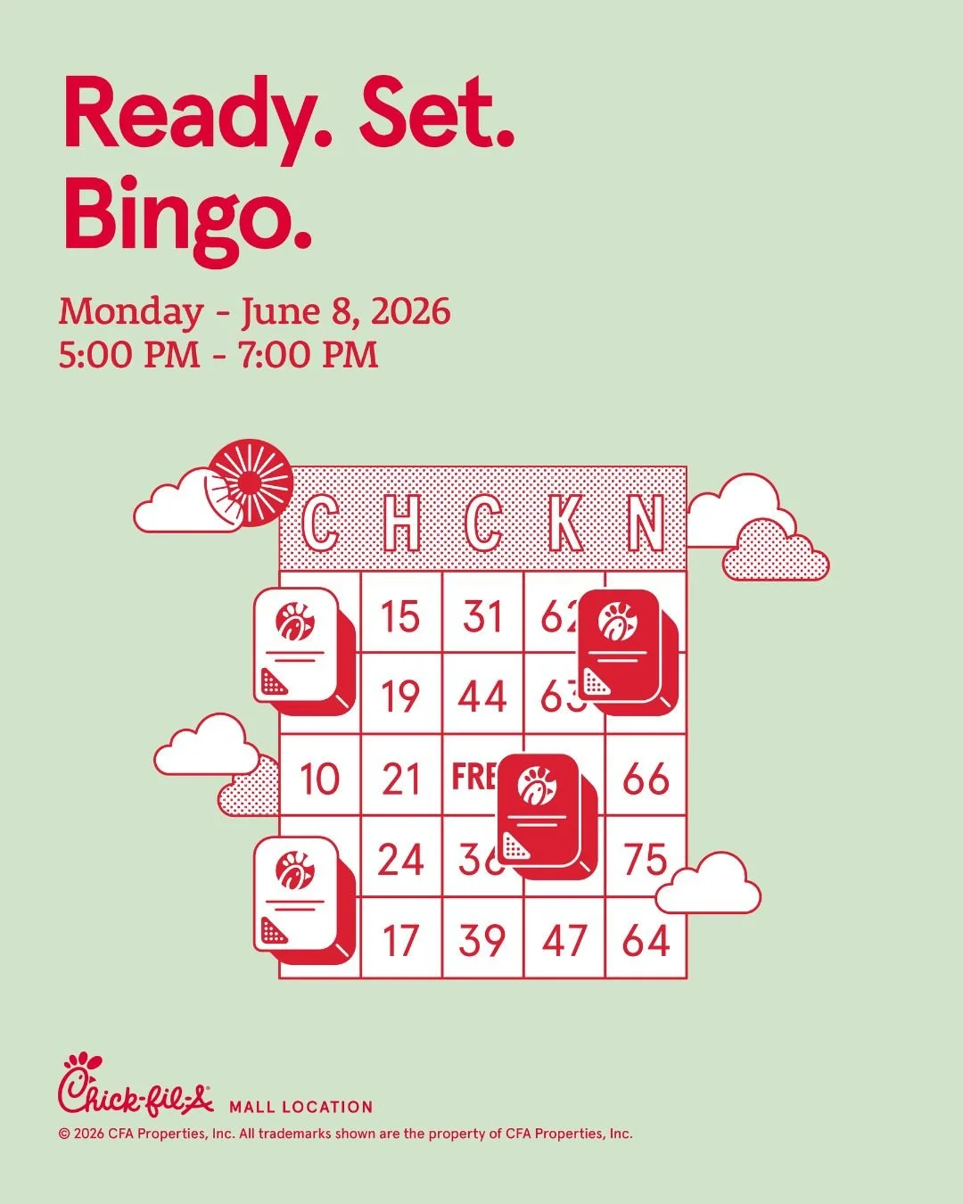 Join us for another fun night of Chick-fil-A Bingo!