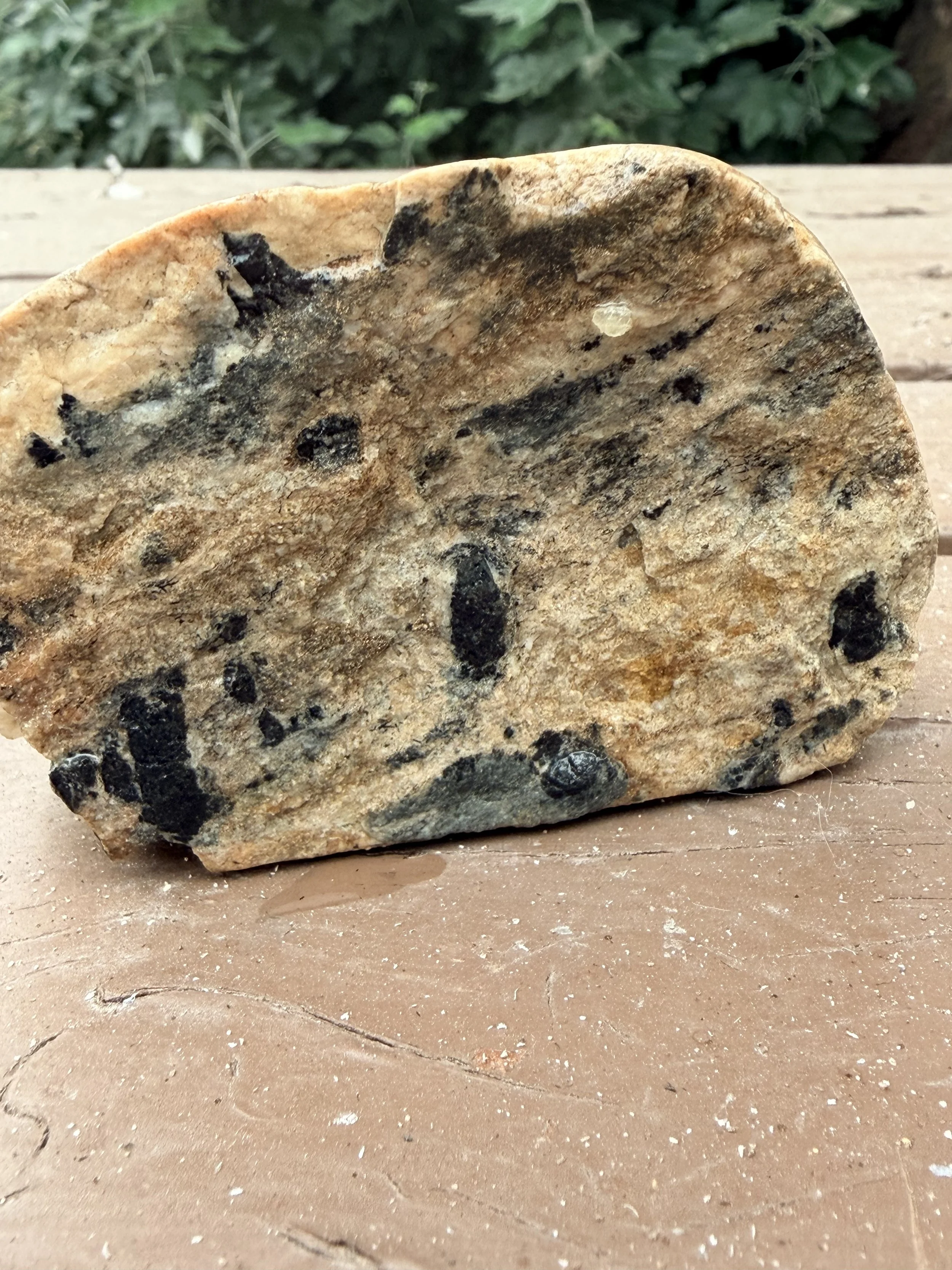 Druizy Quartz Crystal, with possible Hematite band inclusion.
