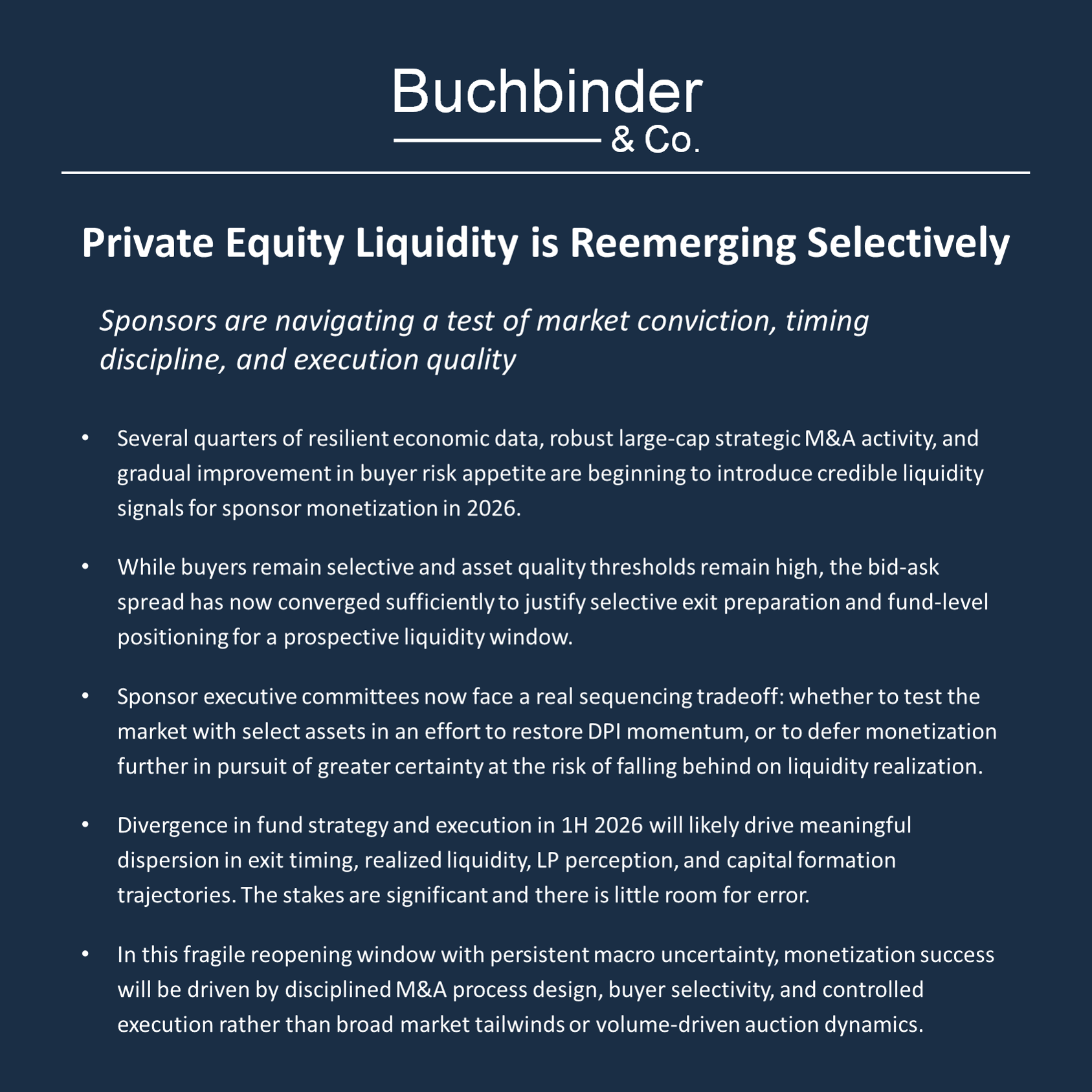 Private Equity Liquidity is Emerging Selectively