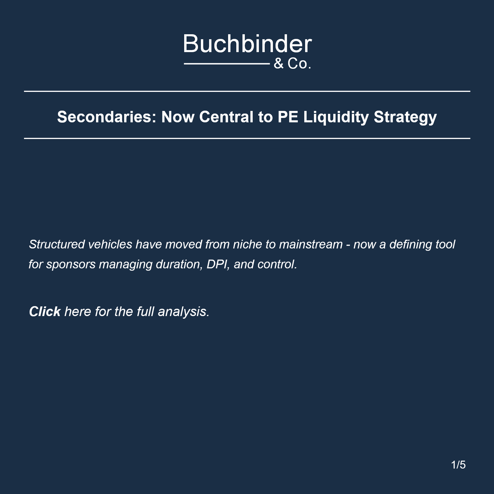 Secondaries: Now Central to PE Liquidity Strategy