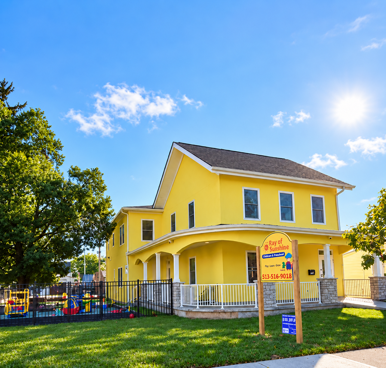 Ray of Sunshine building and outdoor play area