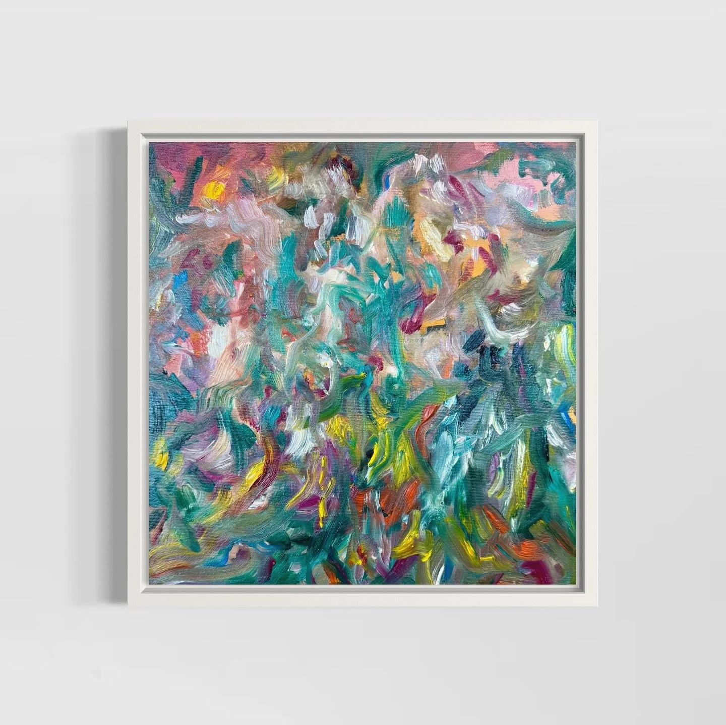 Somewhere between waking and dreaming, the colors began to move.
Teal streams wound their way like hidden rivers, gold flickered like sunlight on water, and pink clouds drifted through the air as if carried by an unseen wind.
It could be a forest yo