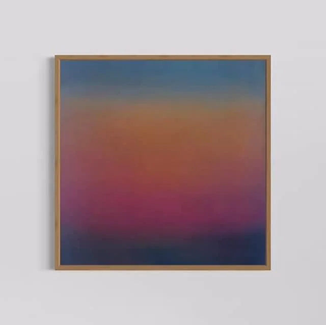 A captivating blend of colors evokes the serene transition of dusk, capturing the fleeting beauty of a sunset.
#abstractart #ingvillgaarder #artist #contemporaryart #artwork #oilpainting #art #artcontemporary #gradient