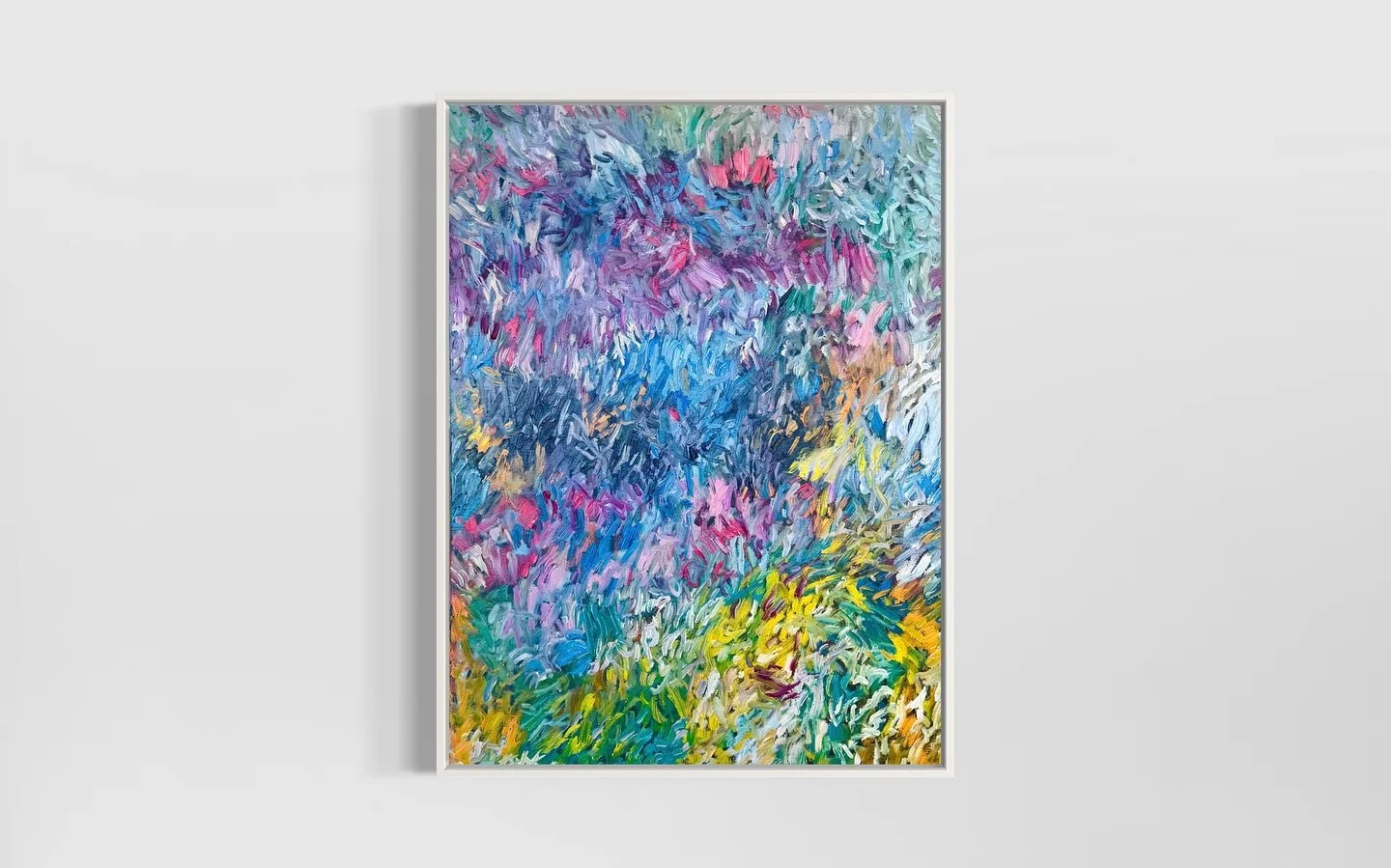 A vibrant composition unfolding through layers of color and motion.
Soft transitions meet sudden intensity, where light dissolves into rhythm and form becomes sensation.

Oil and acrylic on canvas
80x60cm

#abstractpainting #contemporaryart #oilpaint