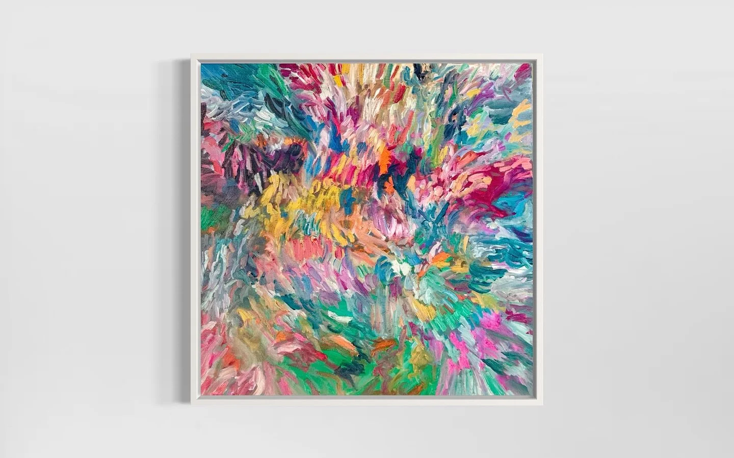 A burst of colour and movement, where energy turns into rhythm and emotion takes shape in paint. Each brushstroke shifts between chaos and harmony, forming a vivid landscape of sensations.
Oil on canvas, 50×50 cm
#contemporaryart #abstractpai