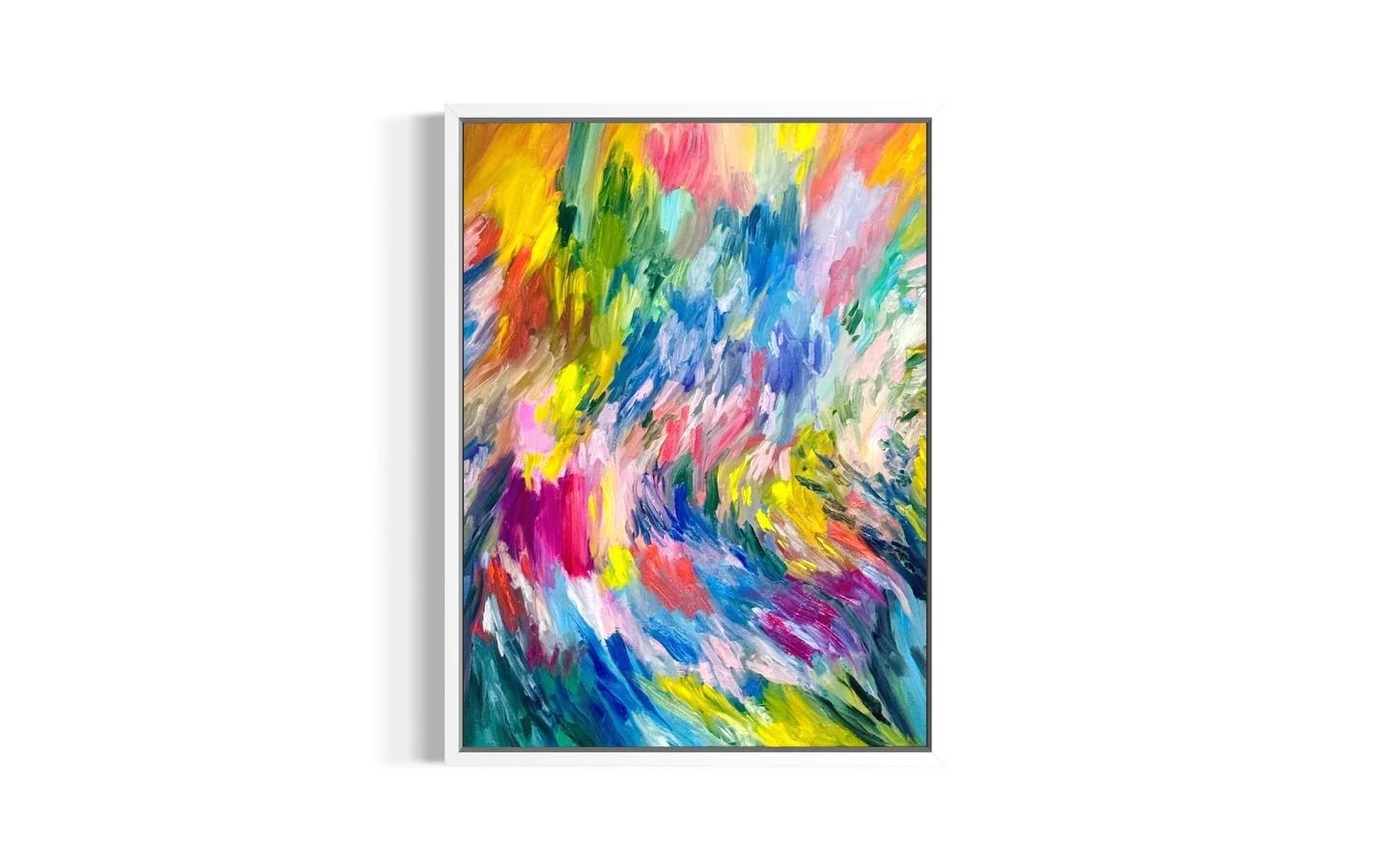 A burst of movement, light, and shifting emotion.
This piece grew layer by layer- an abstract flow of energy, colour, and rhythm, blending into a vivid landscape of feeling.

80 &times; 60 cm, oil on canvas.

#abstractart #oilpainting #contemporaryar