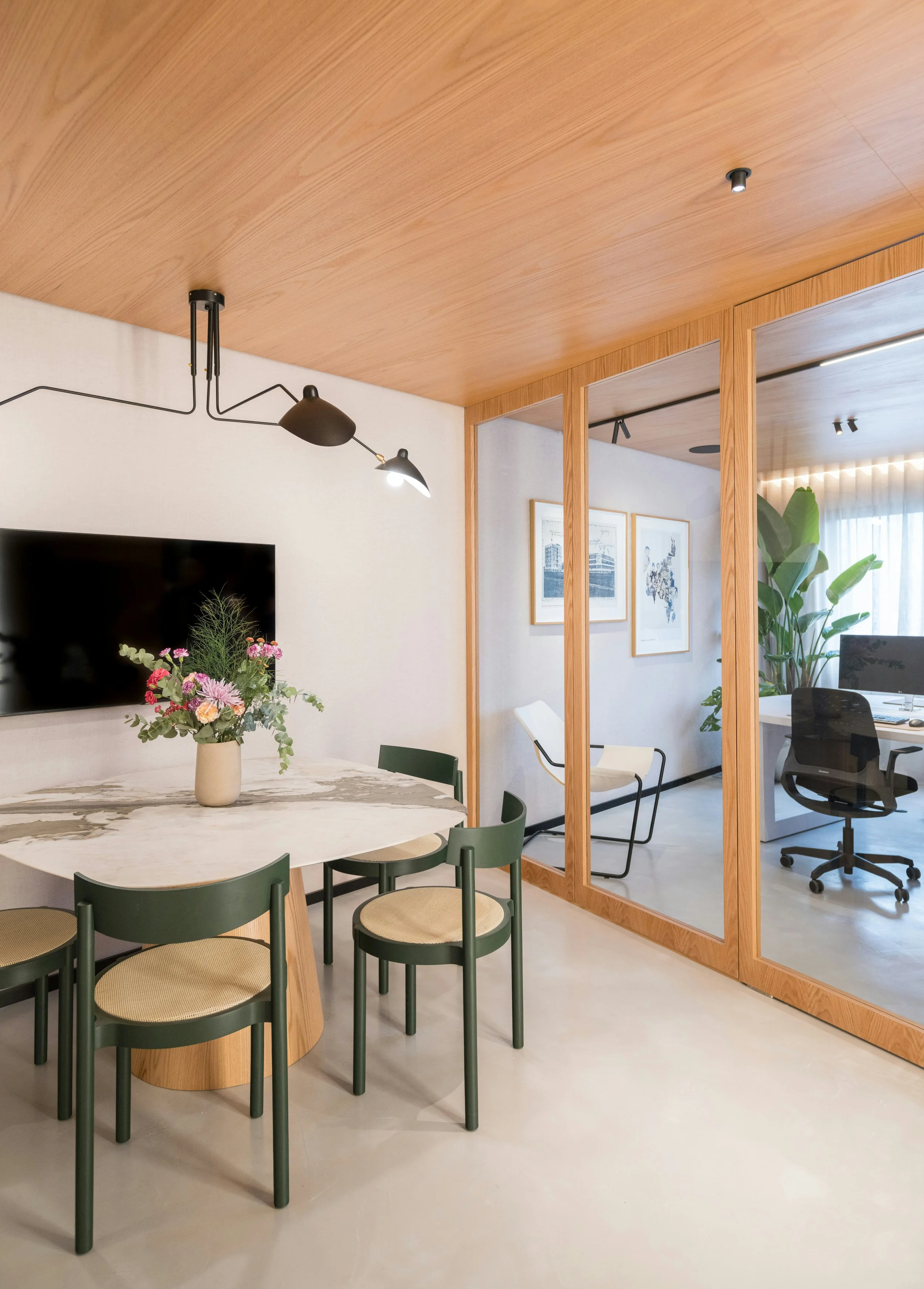 Interior space representing environments that shape health and human development across systems