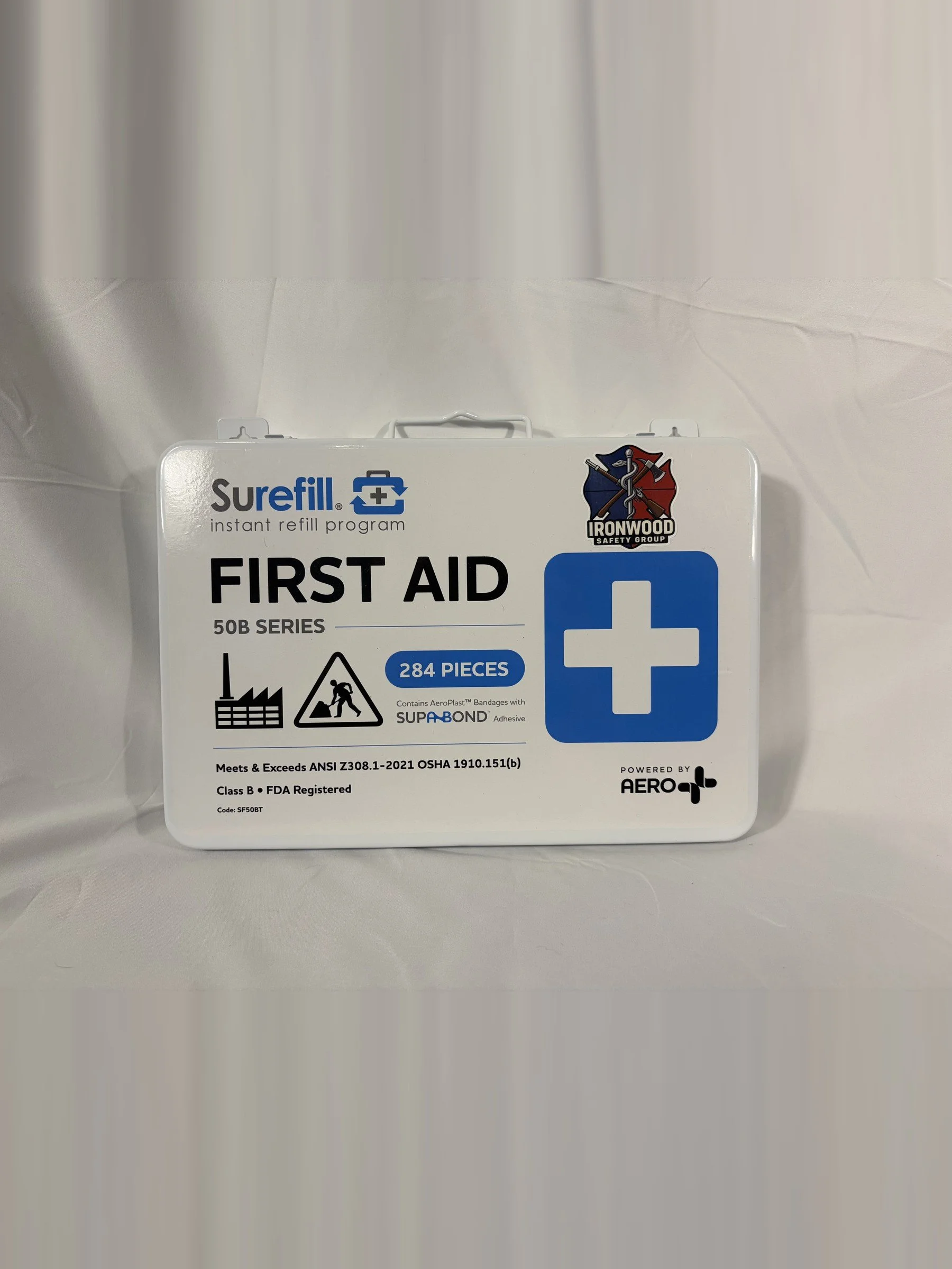 50-Person Jobsite First Aid Kit — Metal Case (ANSI Class B)