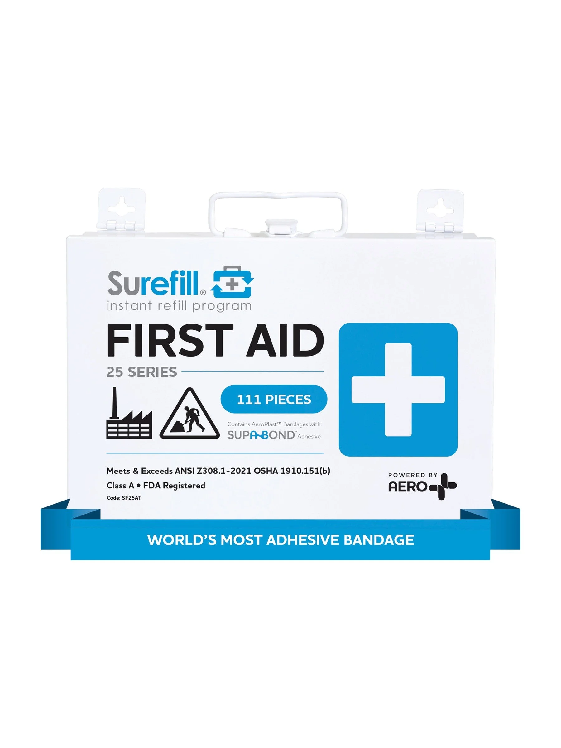 25-Person Shop First Aid Kit — Metal Case (ANSI Class A)
