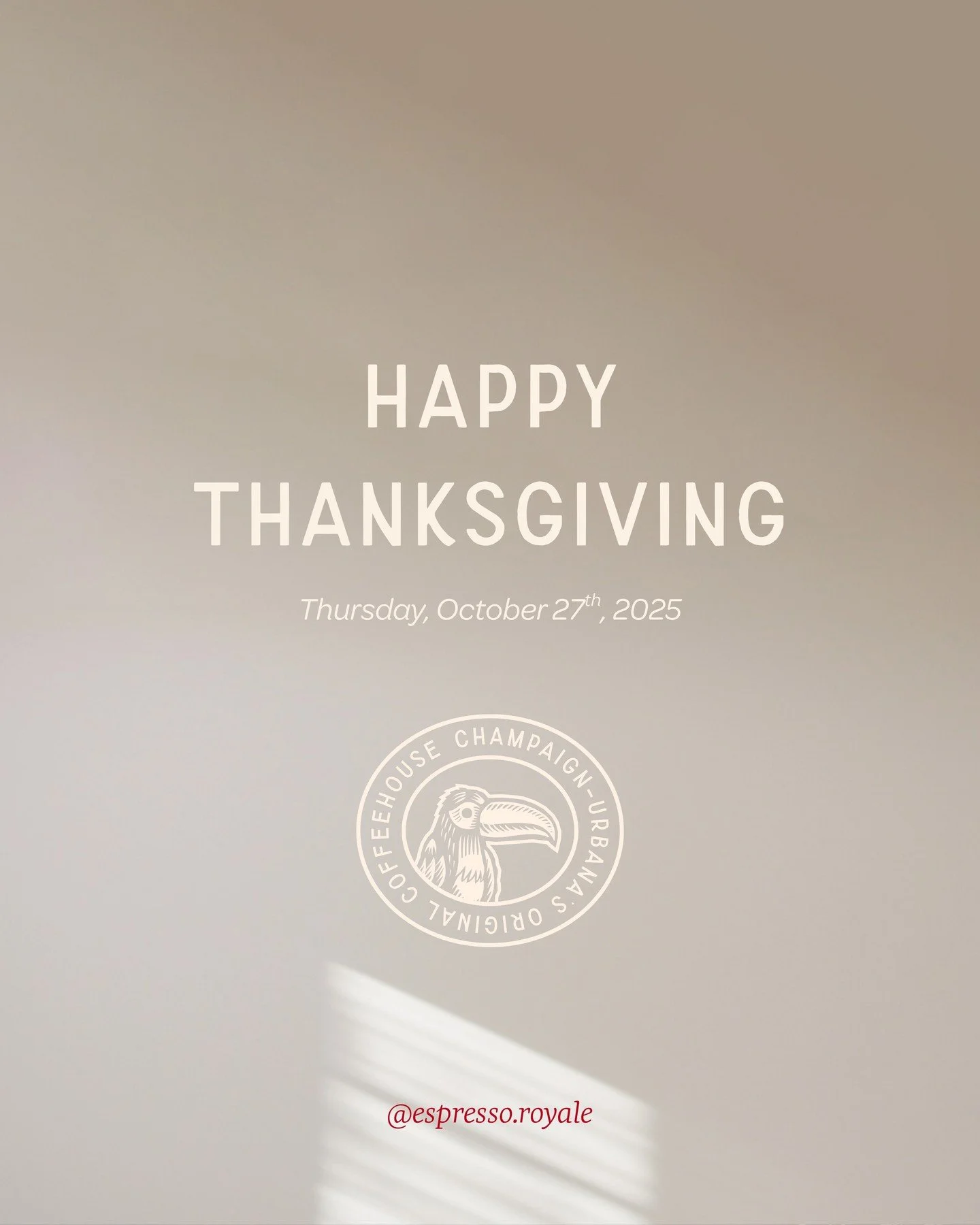 Happy Thanksgiving from all of us at Espresso Royale!

We&rsquo;re grateful for every sip shared, every familiar face, and this incredible Champaign-Urbana community that fills our caf&eacute;s with connection and comfort all year long.

A quick remi