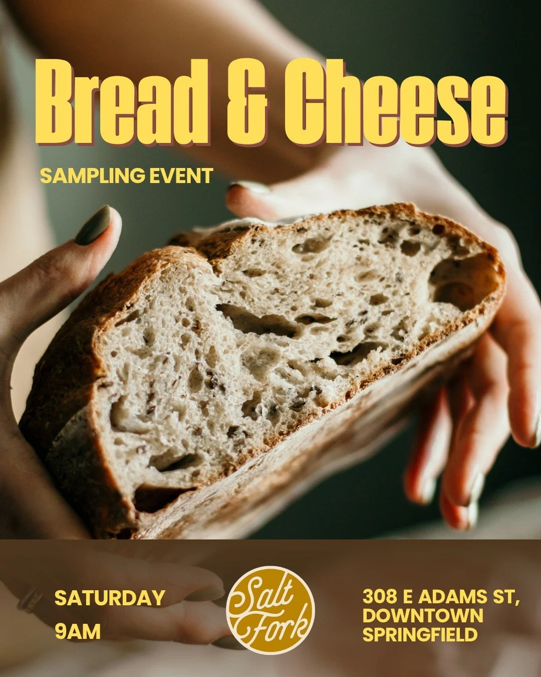Tomorrow morning, Robb from Central Illinois Bakehouse will be at our Springfield Food Hub sampling cheese and talking bread. Come say hi, taste what we're working with, and grab a loaf before they're gone.

On the sample table: our Yukon Gold Garlic