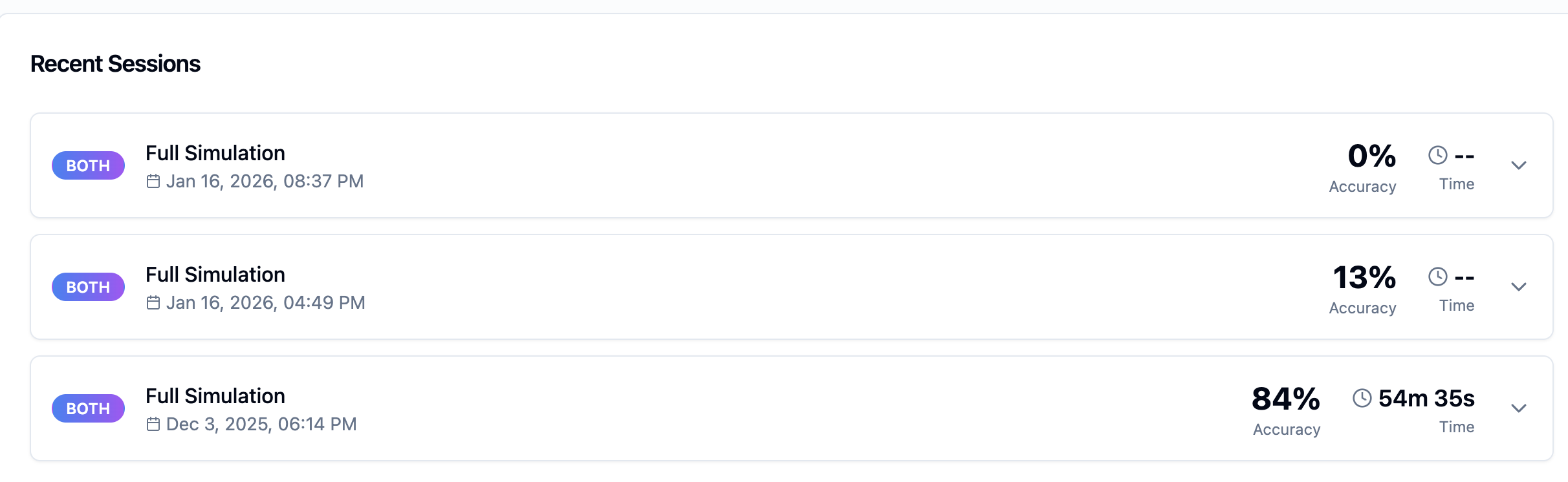 A screenshot of the SHSAT Simulator platform