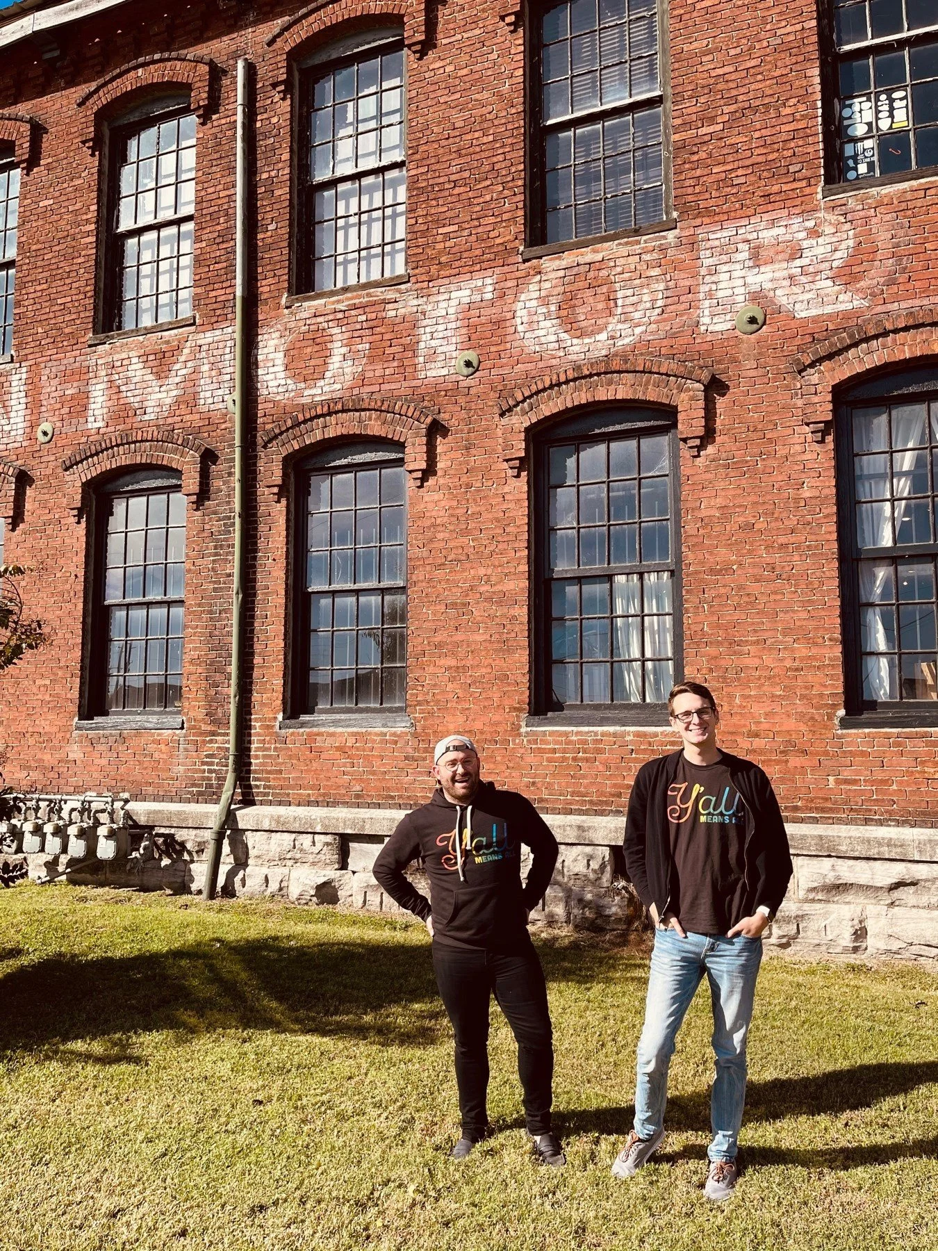 Co-Founders Steven Romeo and Jared Sizemore in front of Marathon Village