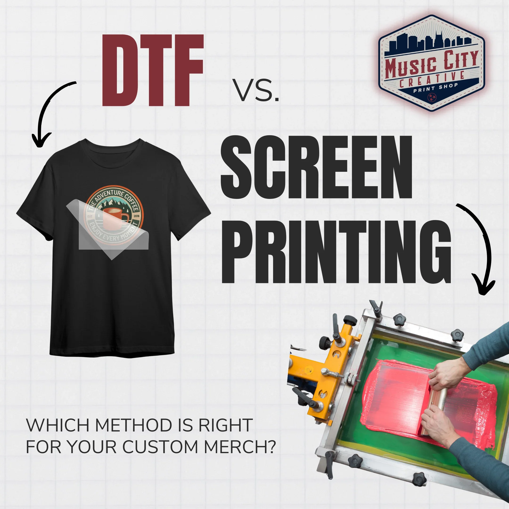 DTF vs. Screen Printing: Which Method Is Right for Your Custom Merch?