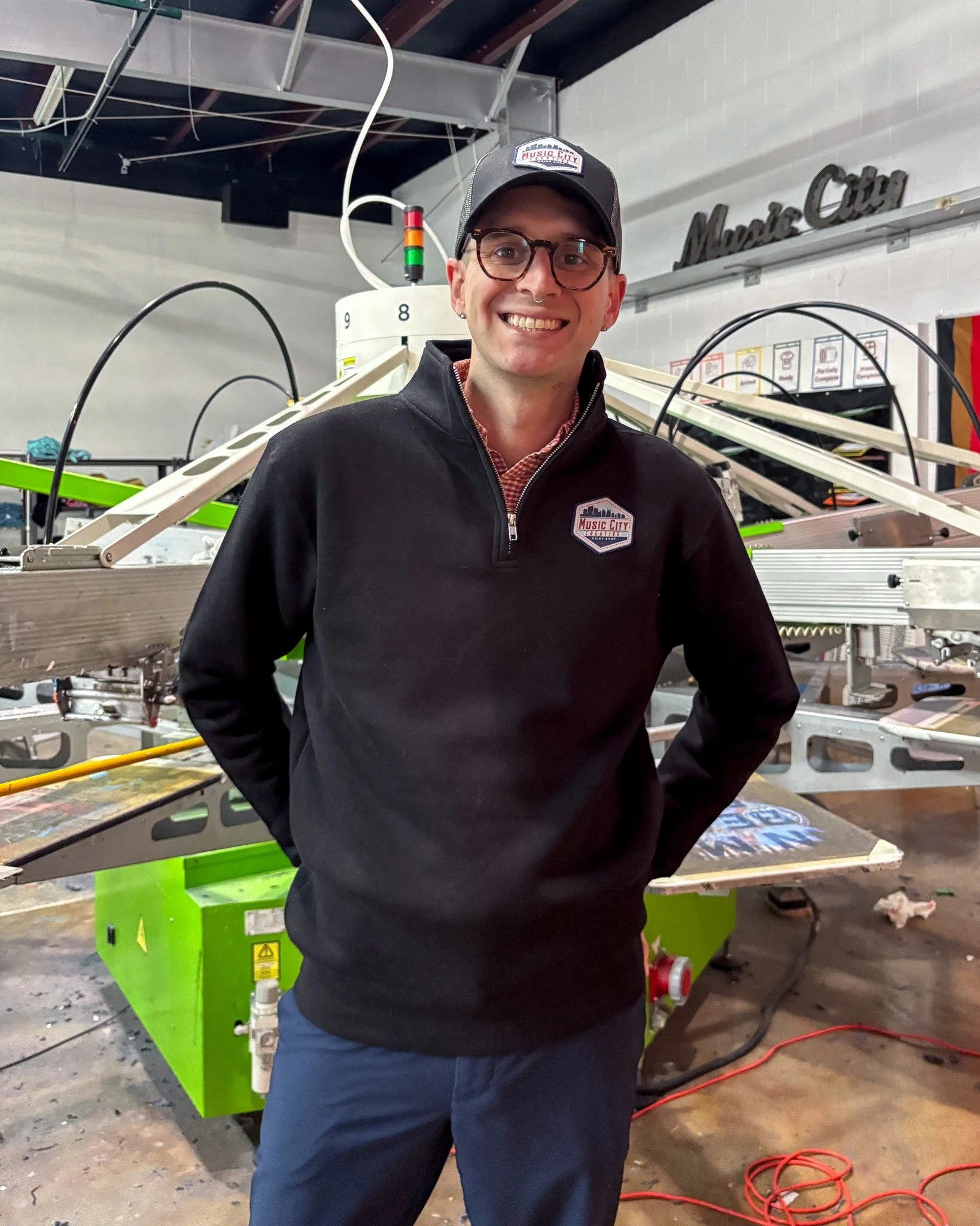 Cozy, custom, and cool enough for your whole team. 😎❄️

Even Jared is rocking two favorites from our holiday gift bundle in the shop today... the quarter zip and classic trucker hat!

Want to treat your team this season? Let&rsquo;s build your custo