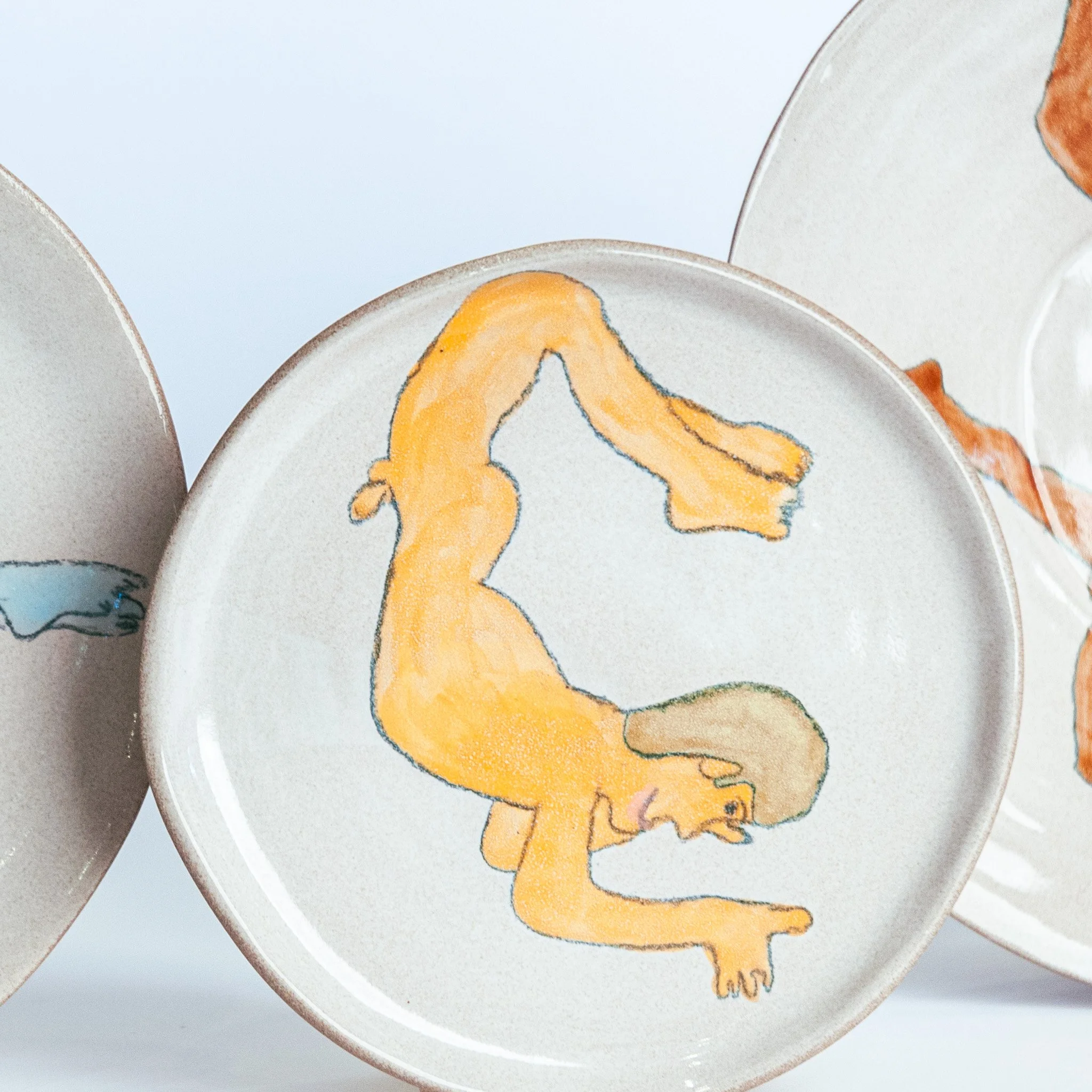 All Together Now by Jim Schatz — Ted, Betty, Lester, Guy & Perry, bread plate, figure in yellow