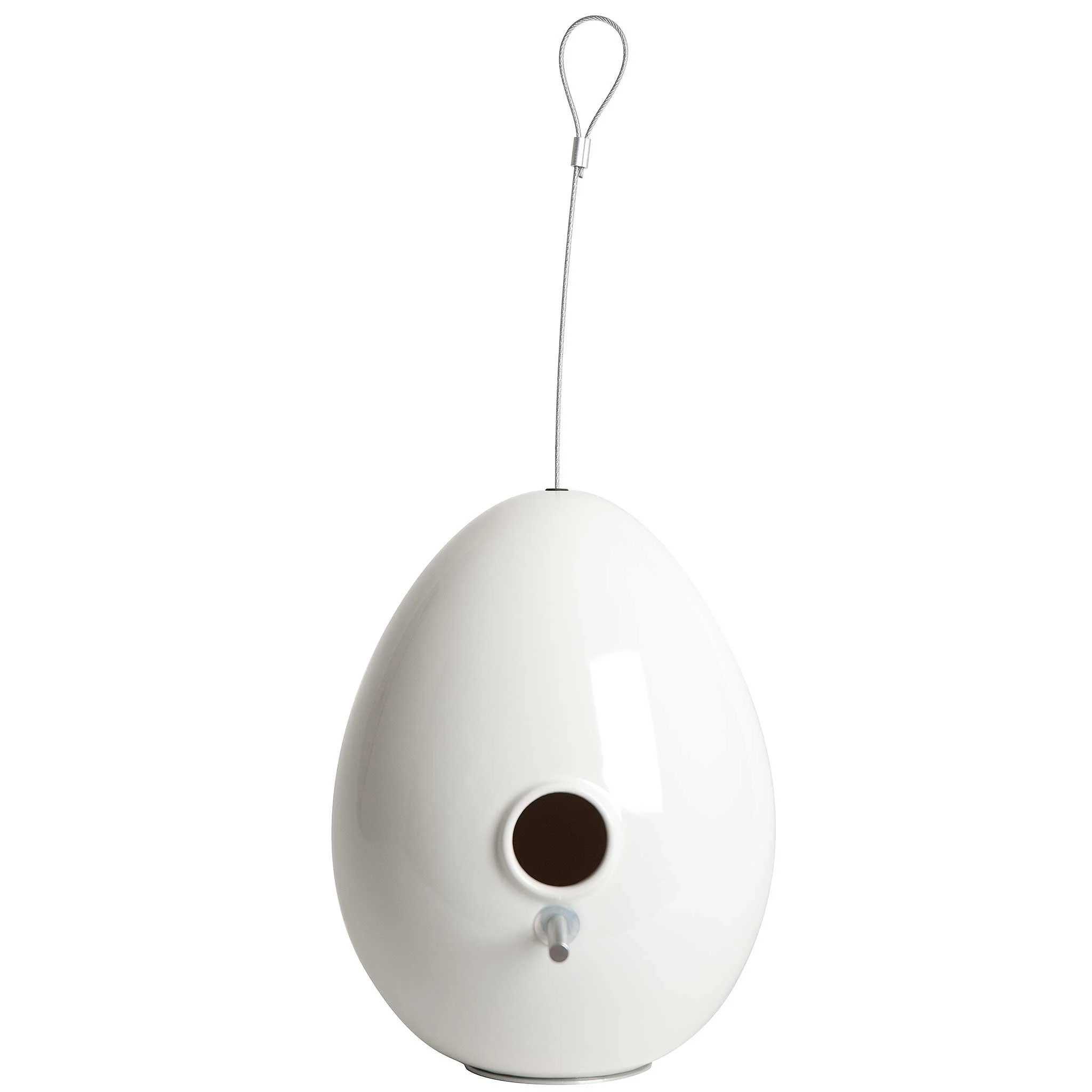 Egg Bird House in Bright White by Jim Schatz — front