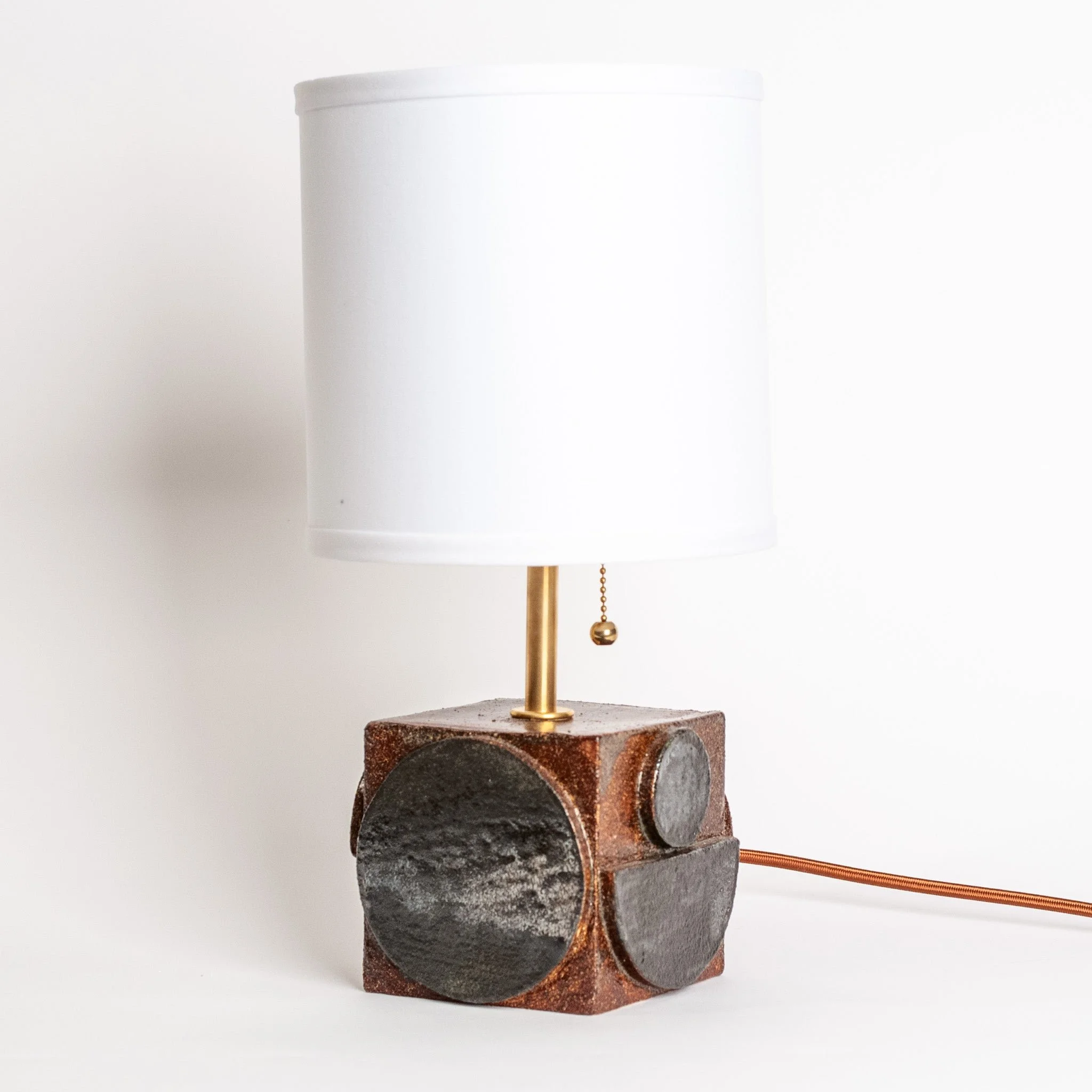 Geometria Table Lamp by Jim Schatz — Walnut Black opposite angle