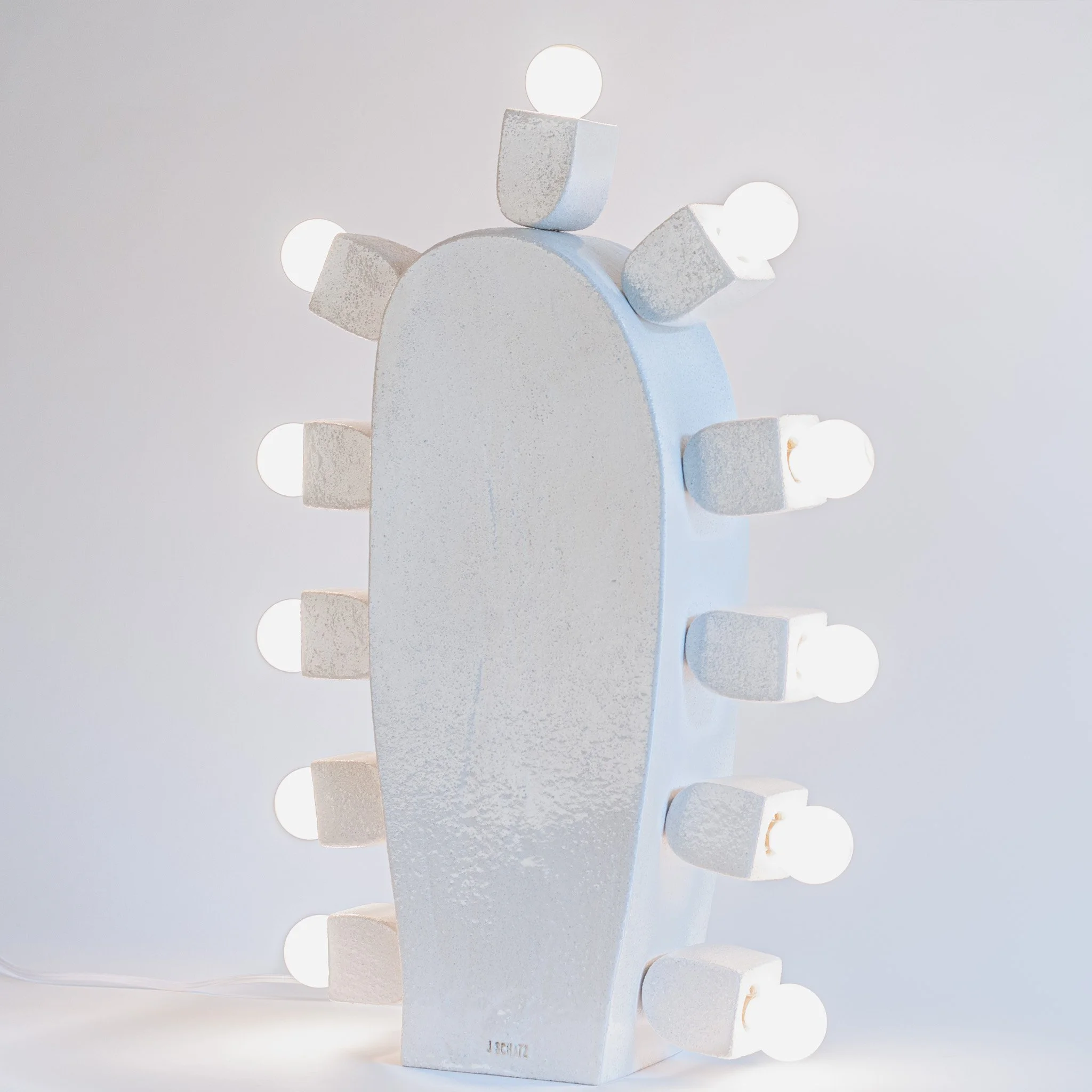 Side view of Cactus Lamp 1 showing the sculptural cactus form