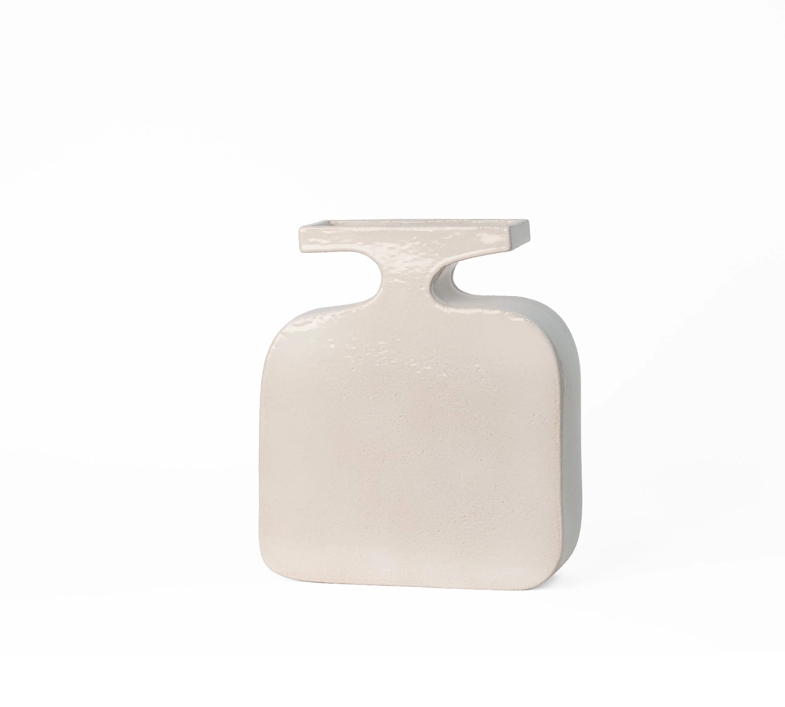 Organica Plateau Vessel 5 by Jim Schatz with J Schatz Studio — one-of-a-kind hand-built stoneware vessel, textured white surface