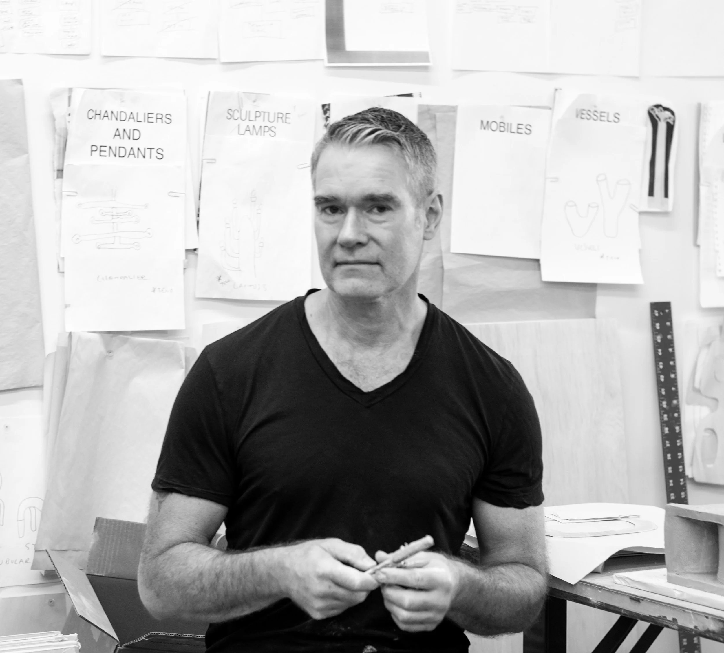 Jim Schatz, ceramic artist and founder of J Schatz Studio, in his Detroit studio