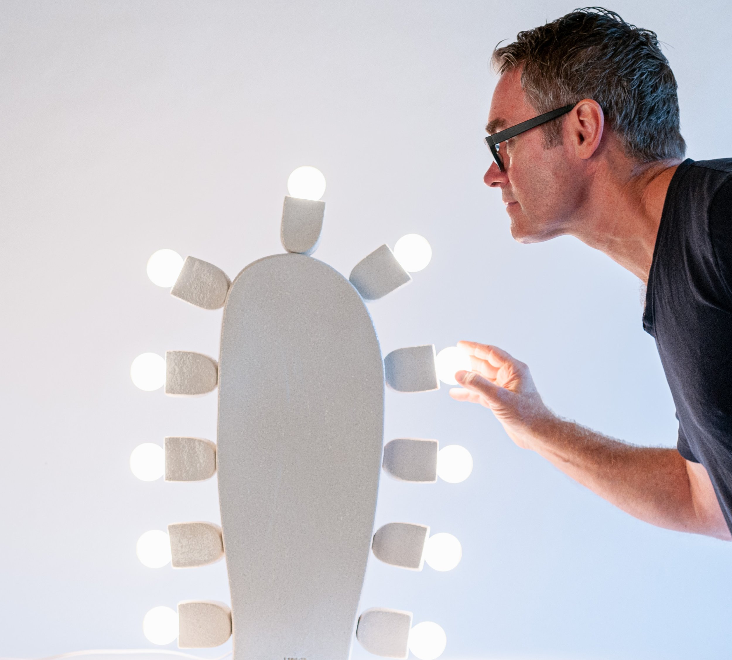 Jim Schatz with the Organica Cactus Lamp by J Schatz Studio