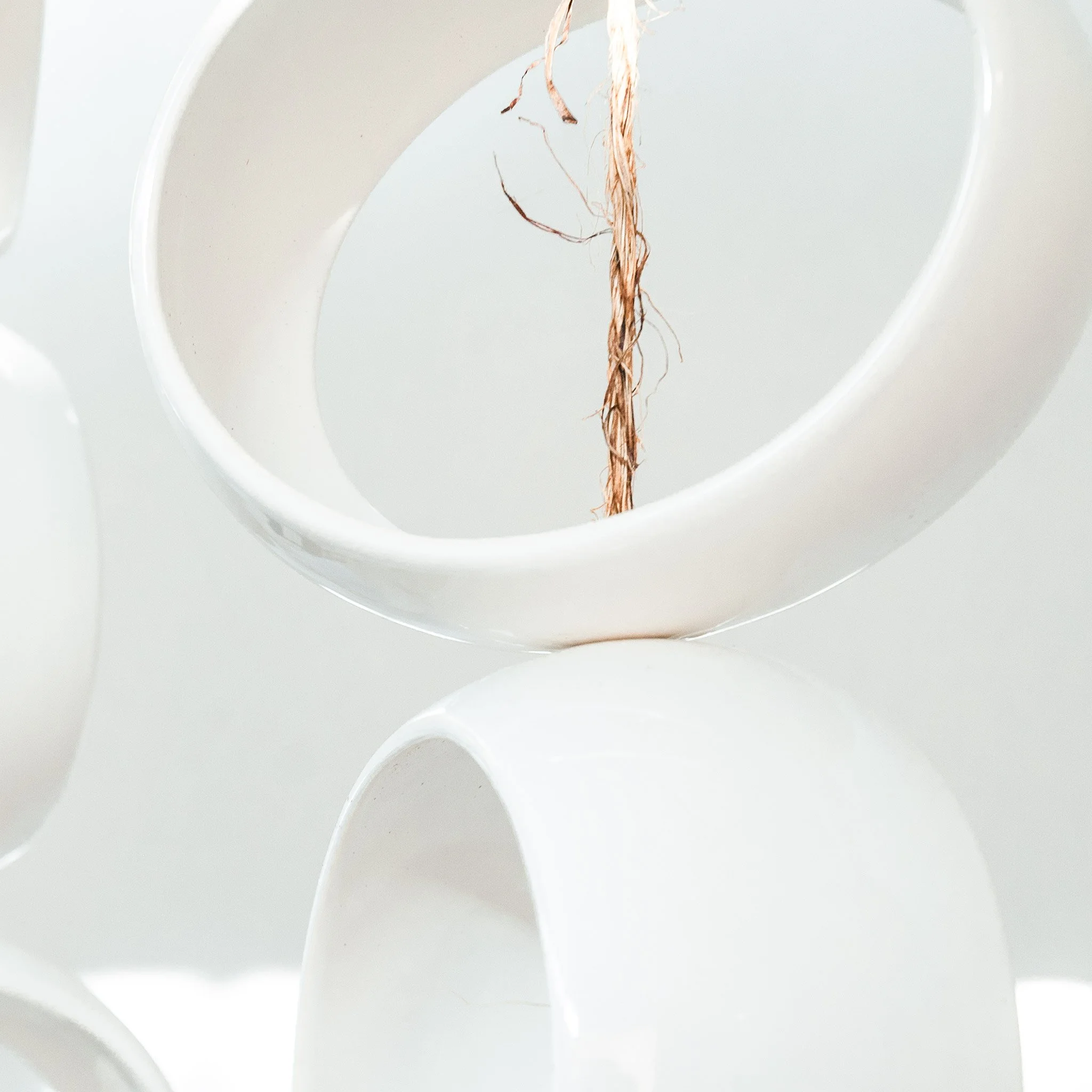 White Orb Sculpture component — single glossy white stoneware orb