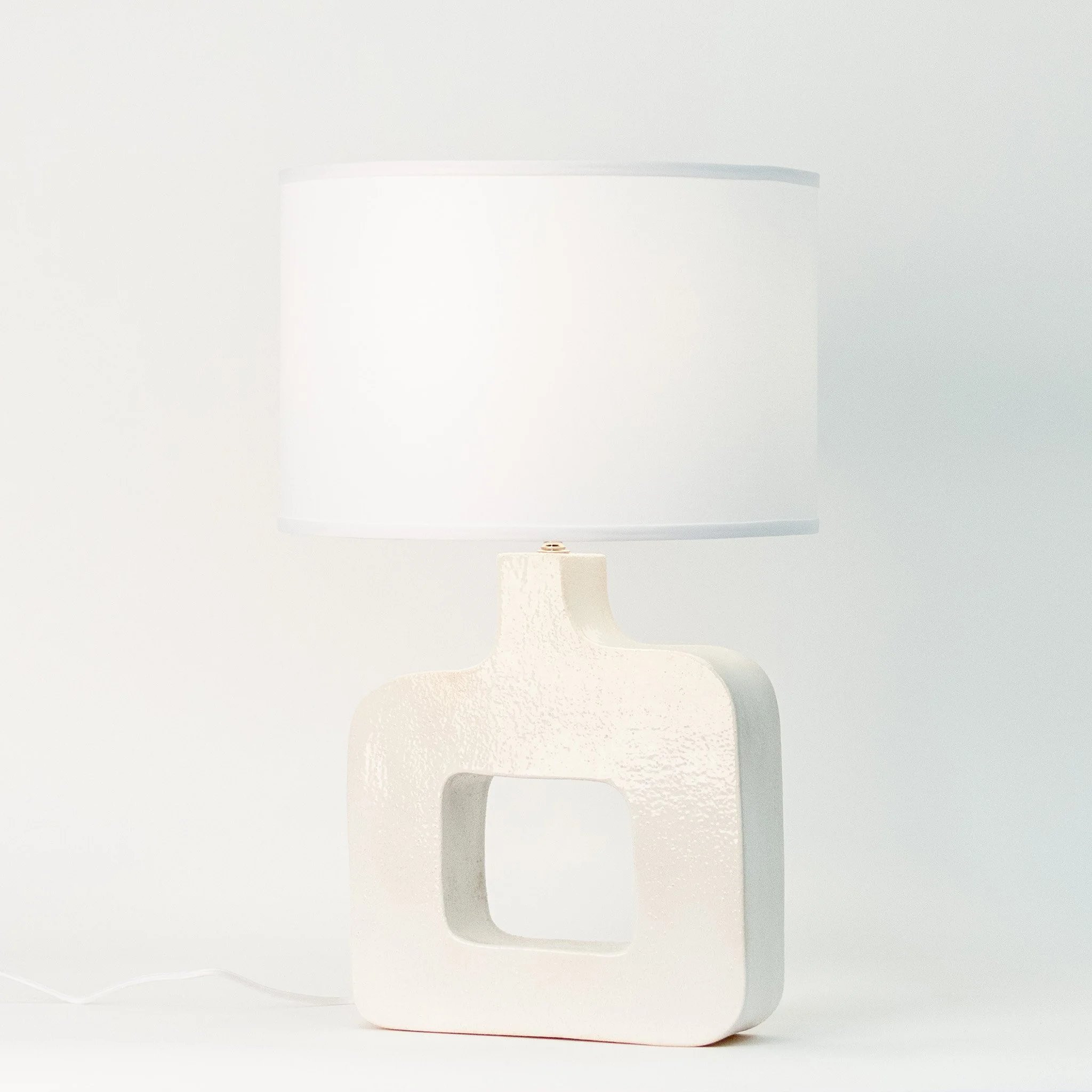 Form Study Table Lamp 3 by Jim Schatz — front with linen shade