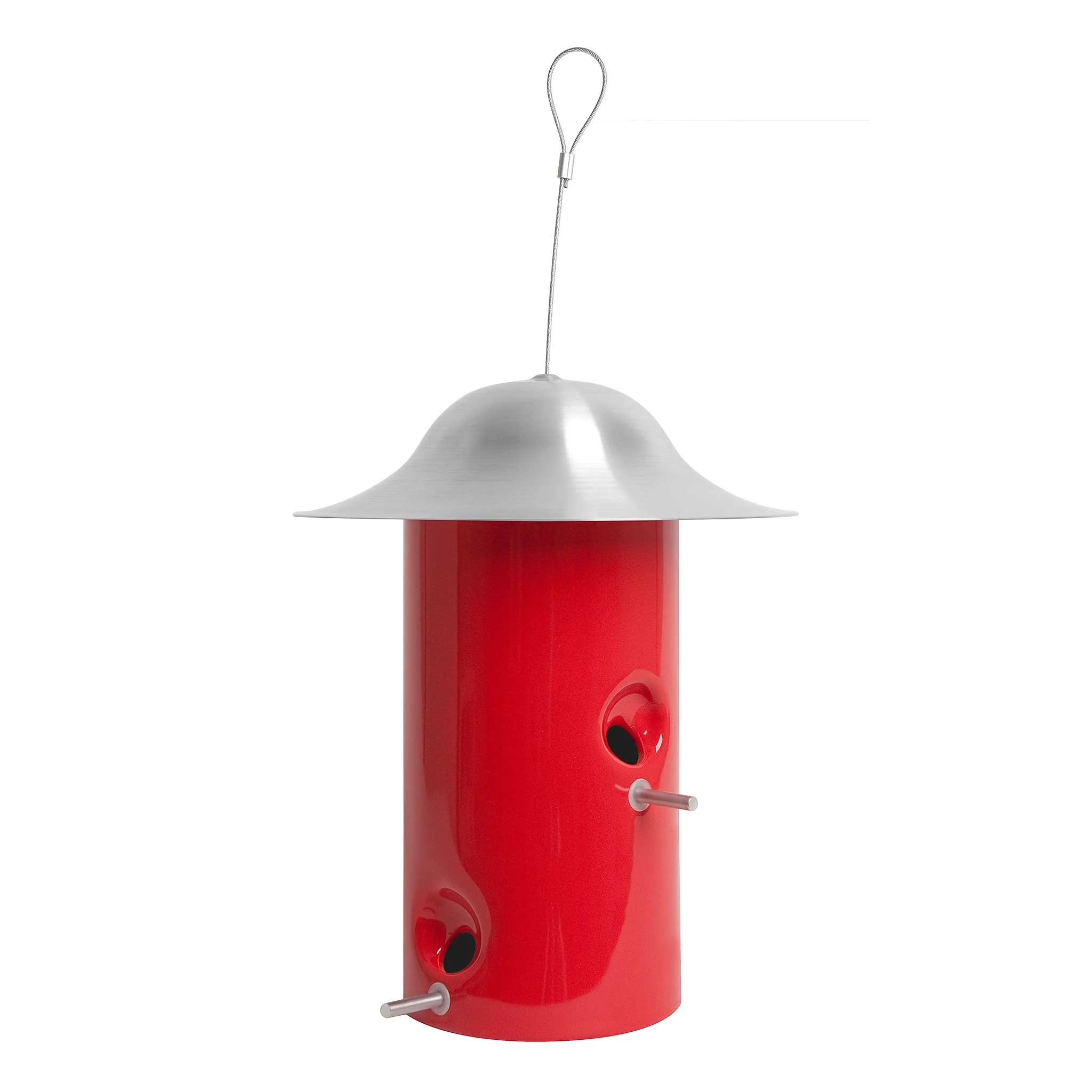 Bistro Bird Feeder in Sumac Red by Jim Schatz — front