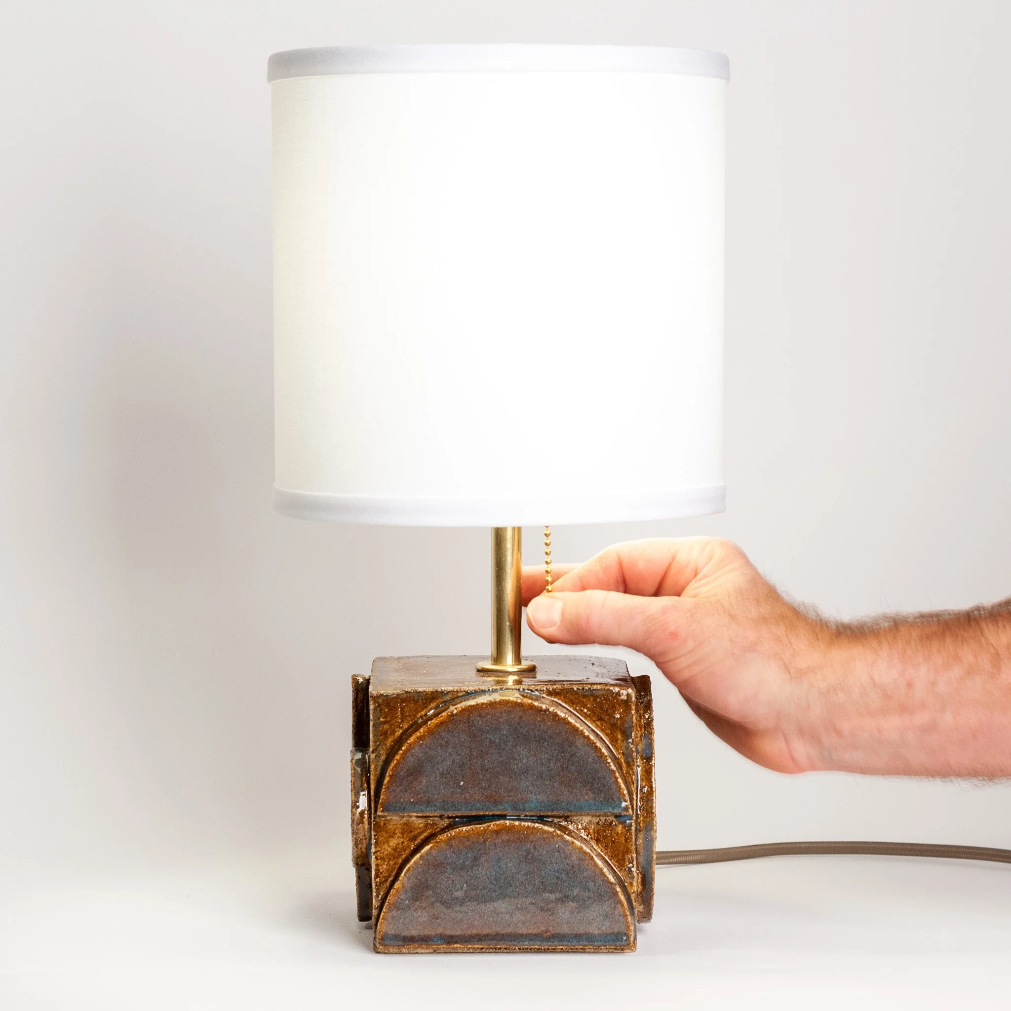 Geometria Table Lamp by Jim Schatz — Cocoa Blue base detail
