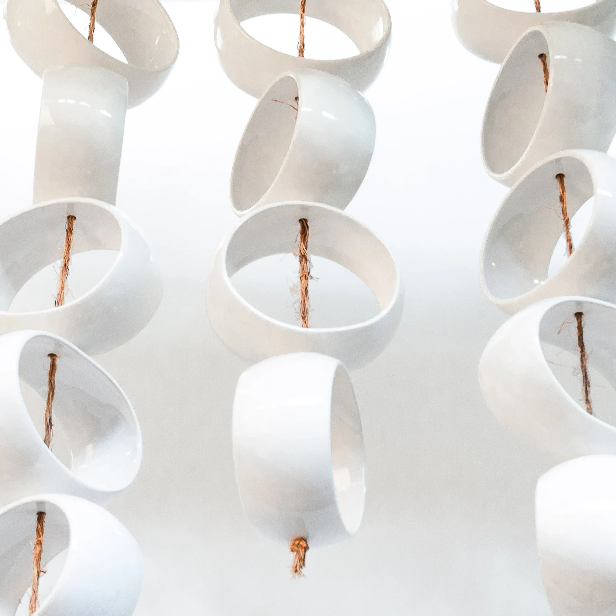 Lower orbs of the composition with rope binding