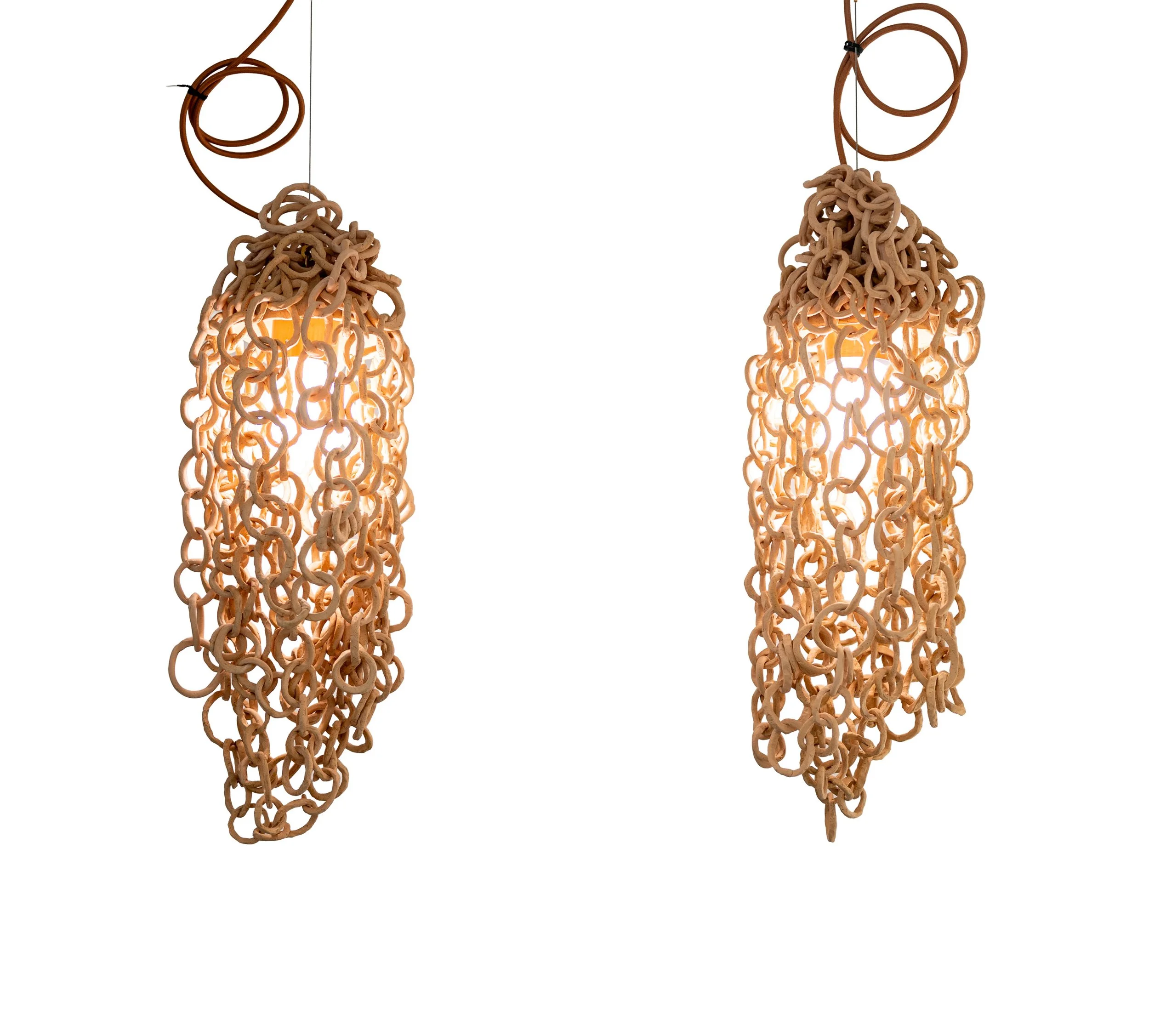 Chain Pendant Lamp Pair