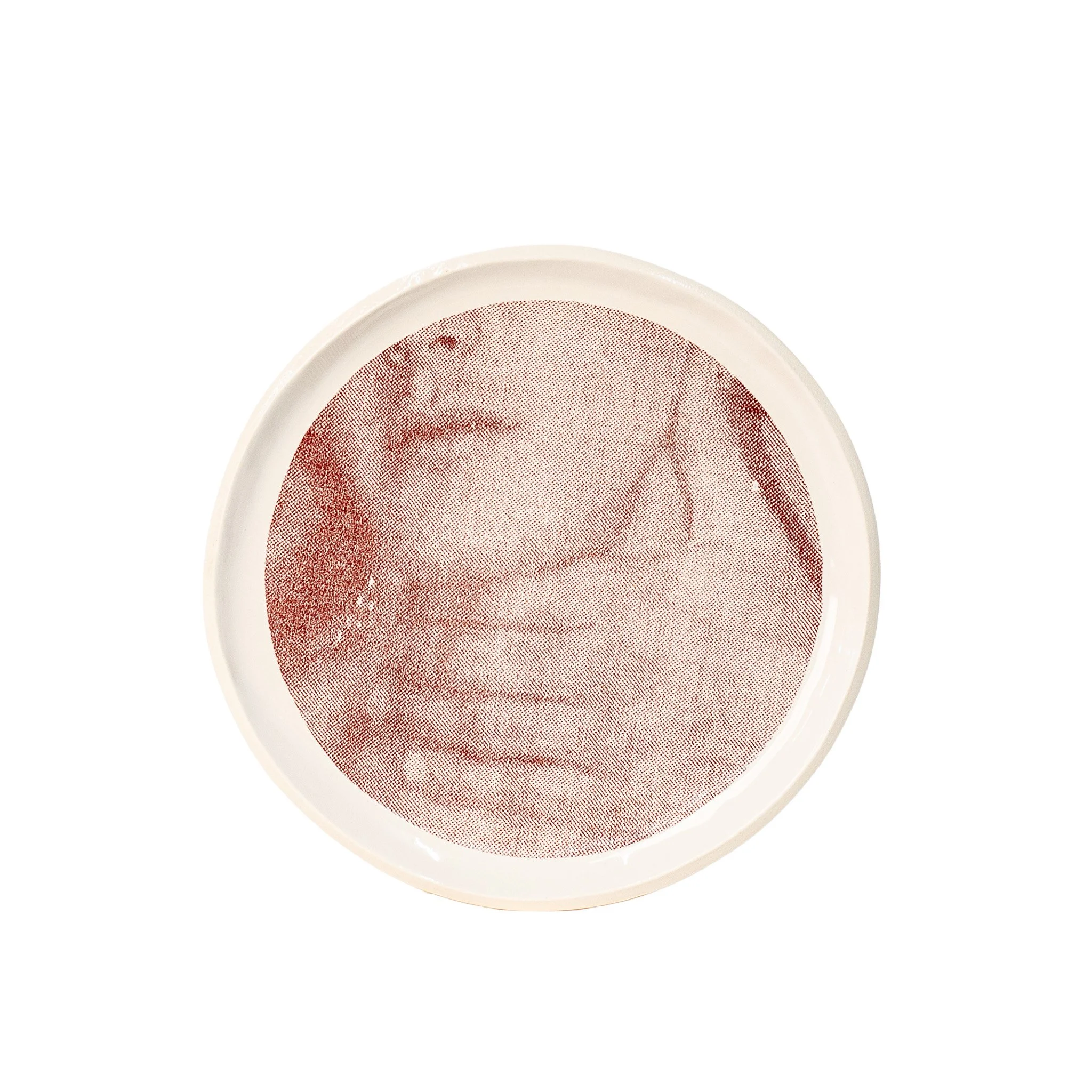 Gestures, plate 6, choke, photo mural ceramic plate by Jim Schatz