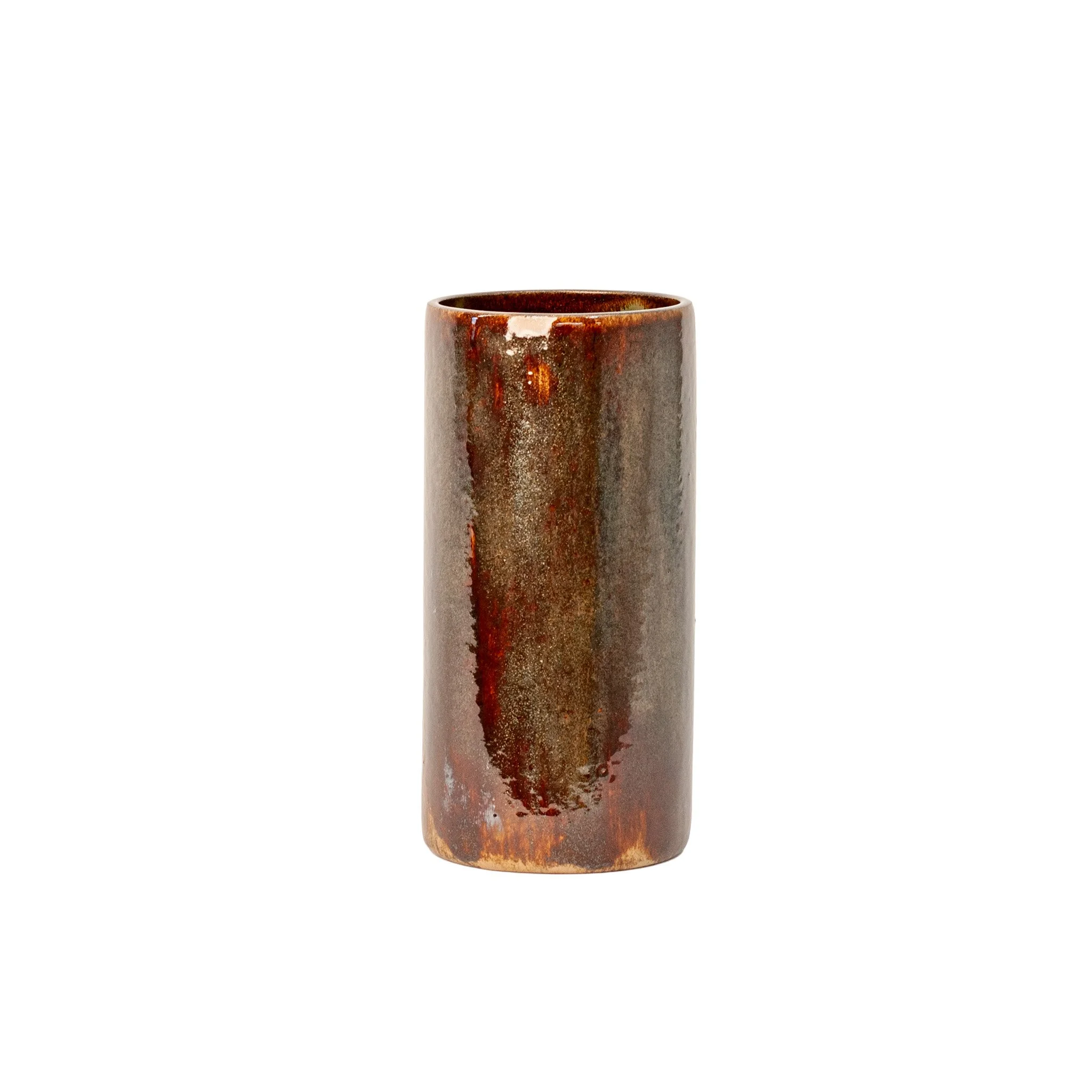 Cilindro Vessel in Gold Wash, hand-glazed stoneware vessel by Jim Schatz